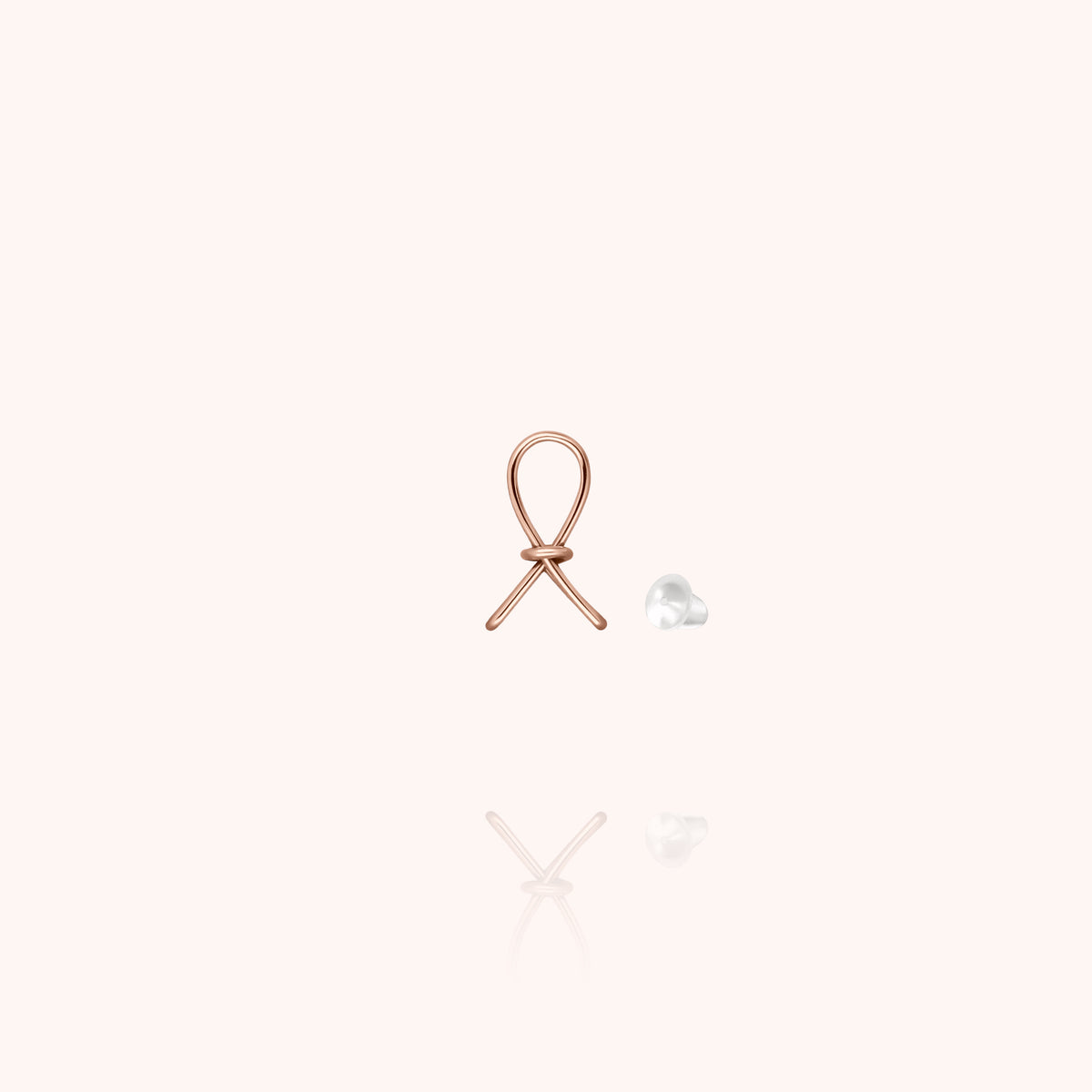 Petit Pin's Ruban Offert - or rose laminé