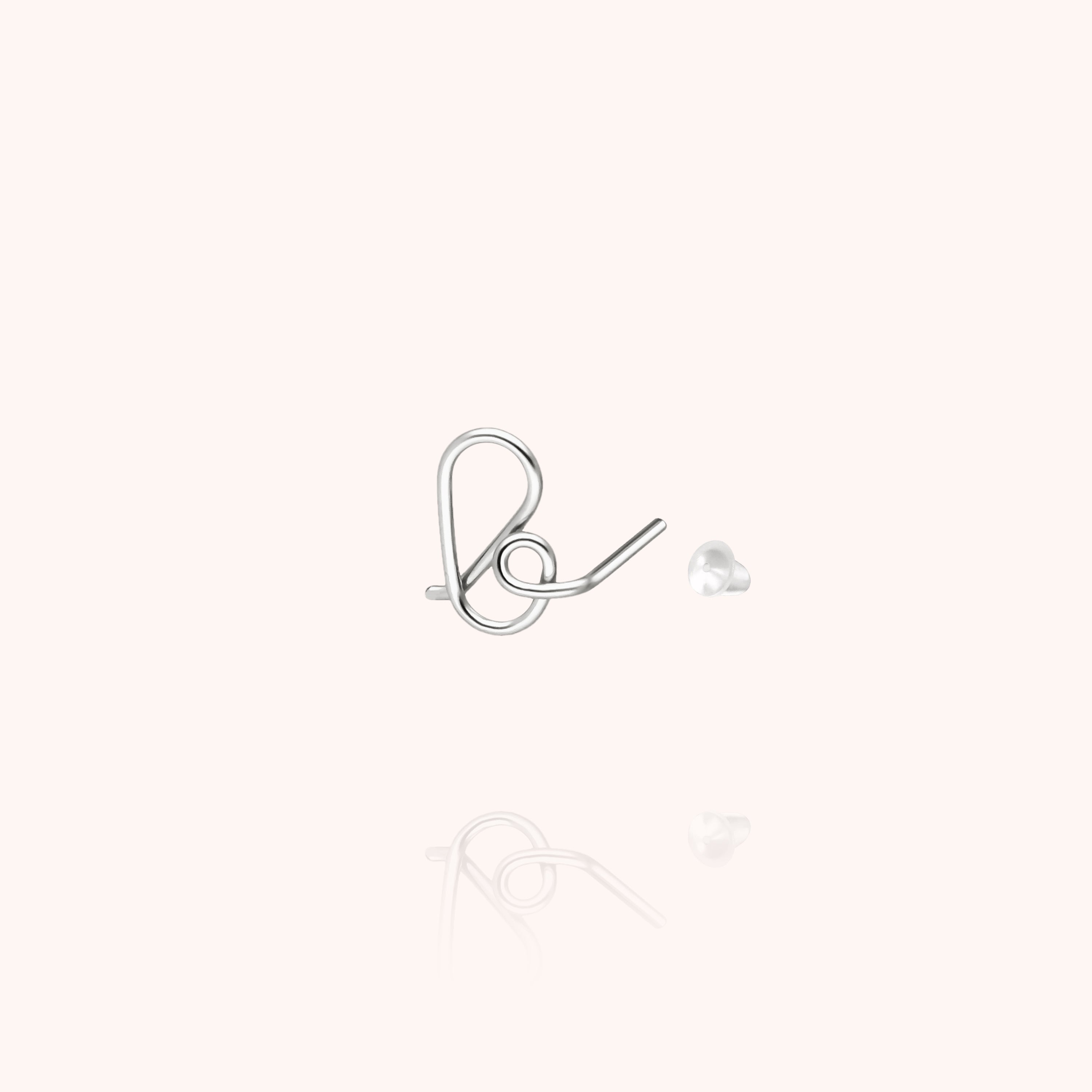 Puce d'Oreille Originale Initiale porté à l'oreille — argent sterling 925 expédition rapide et sécurisée
