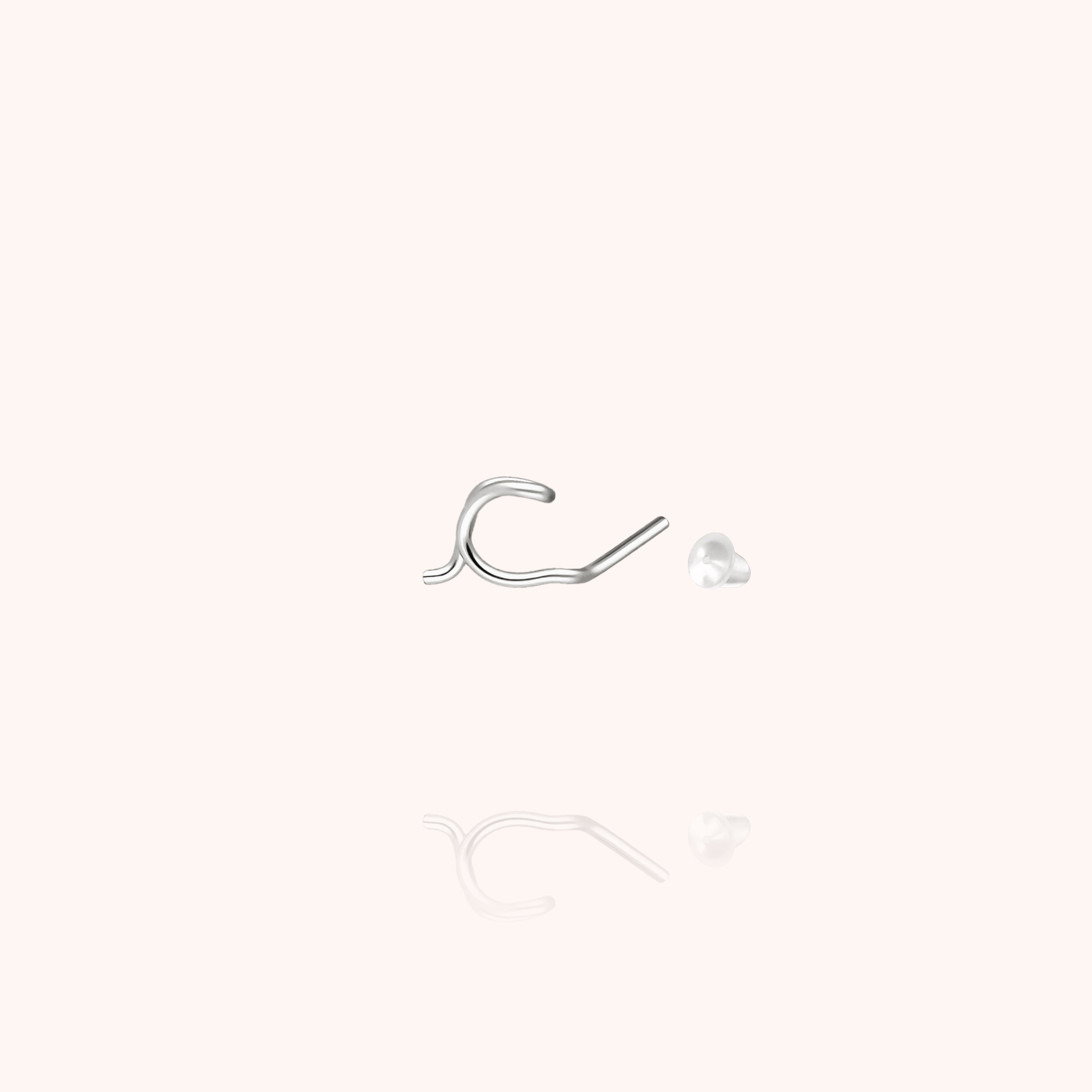 Puce d'Oreille Originale Initiale — détail du fil métallique, argent sterling 925