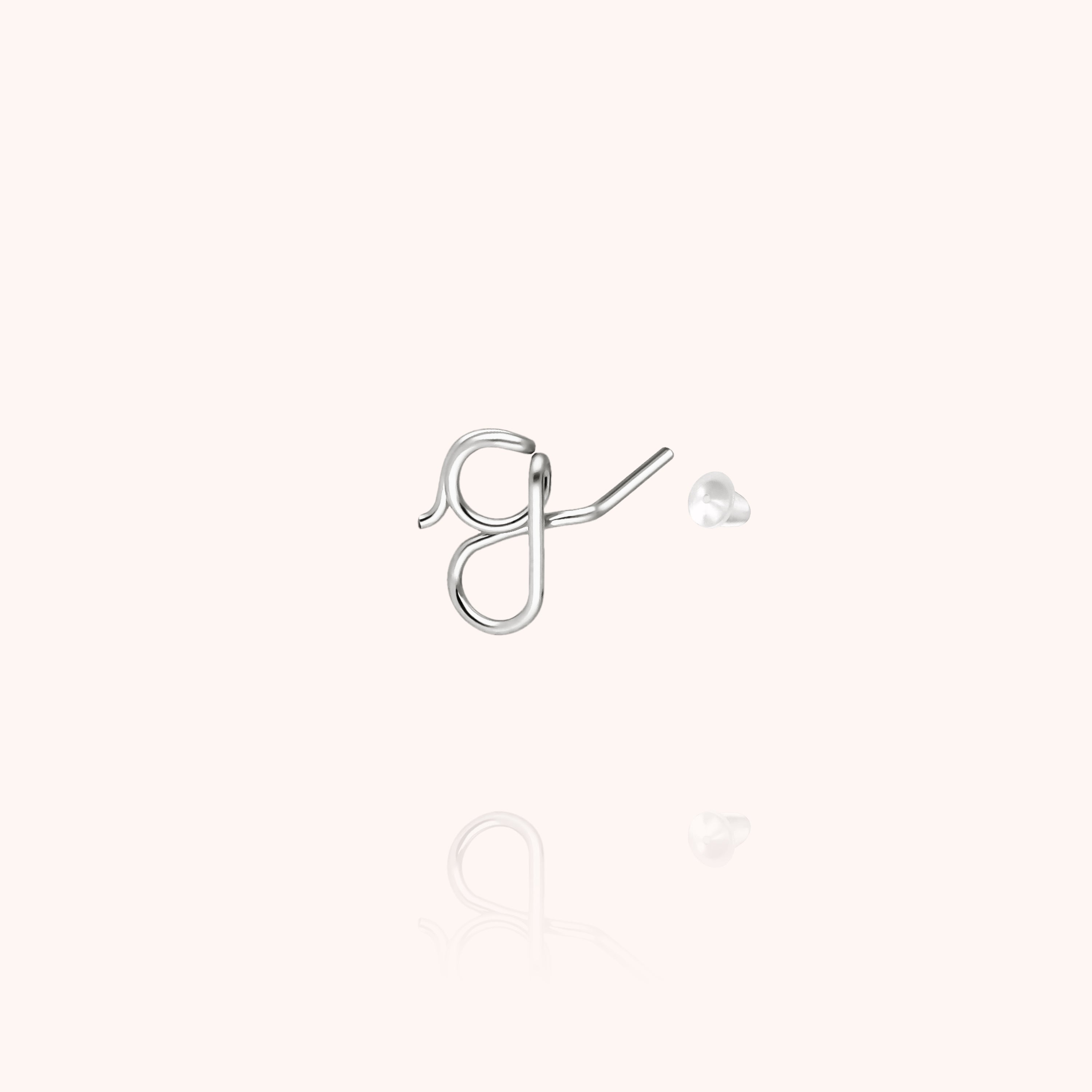 Puce d'Oreille Originale Initiale en argent sterling 925 — expédition sécurisée Paris
