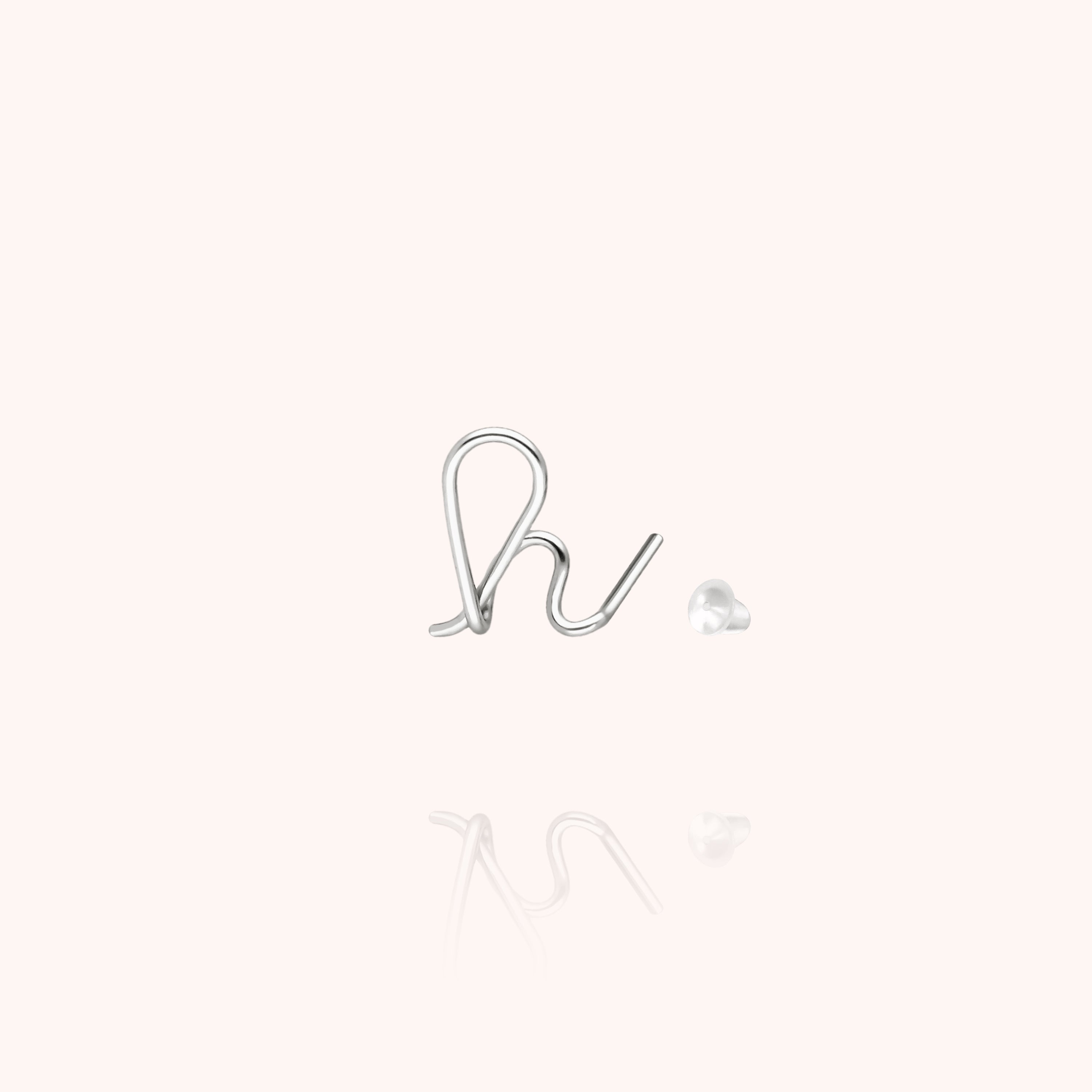 Orecchino a Bottone Originale Iniziale - argento