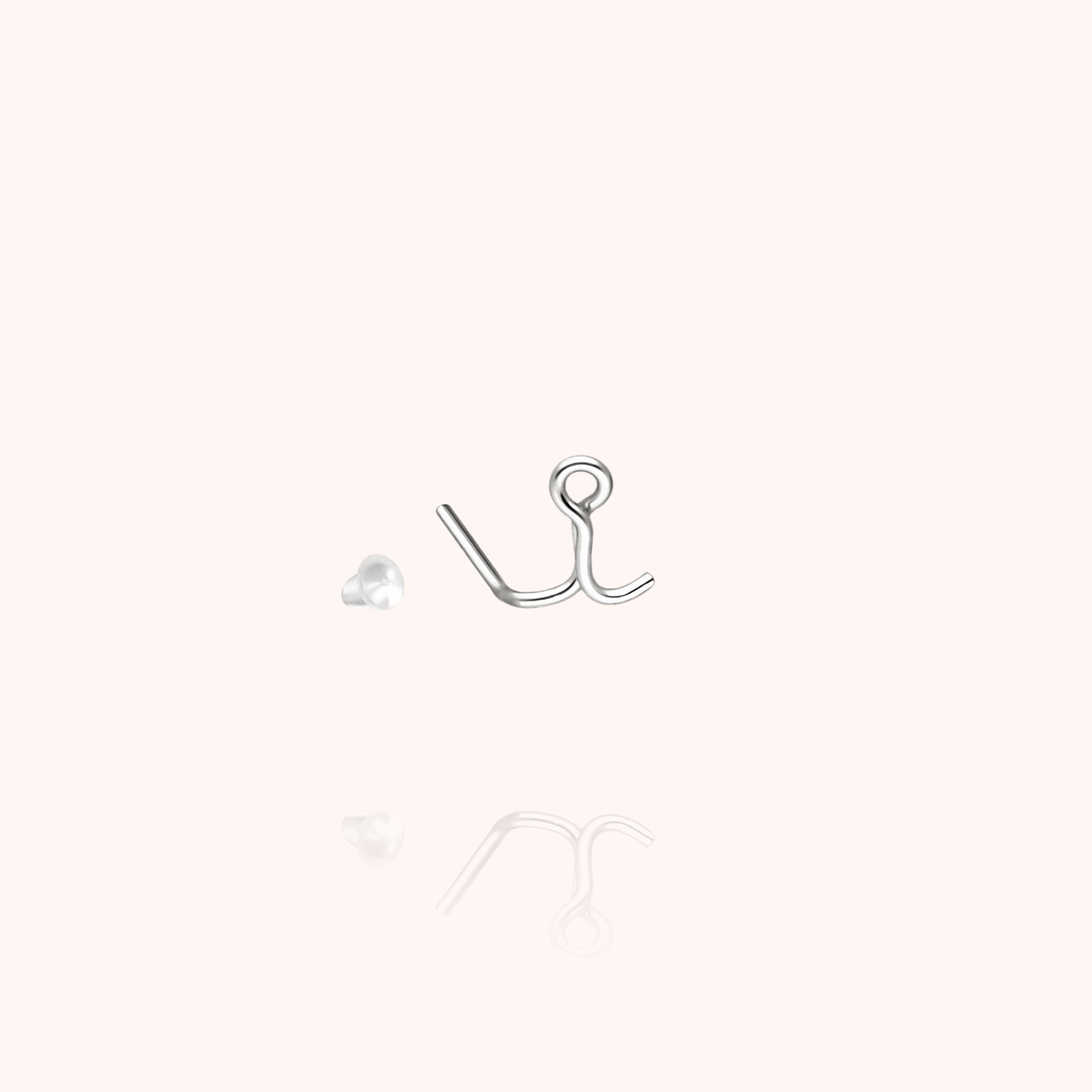 Orecchino a Bottone Originale Iniziale - argento