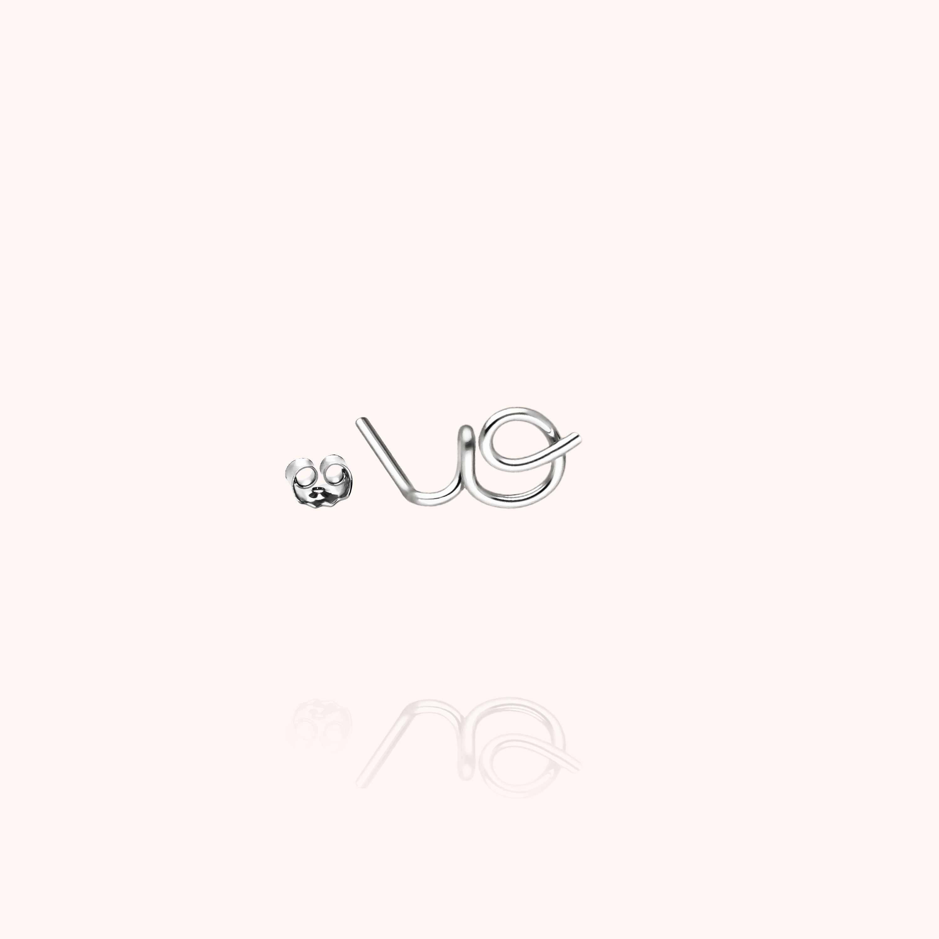 Originale Initiale Stud - 18k white gold