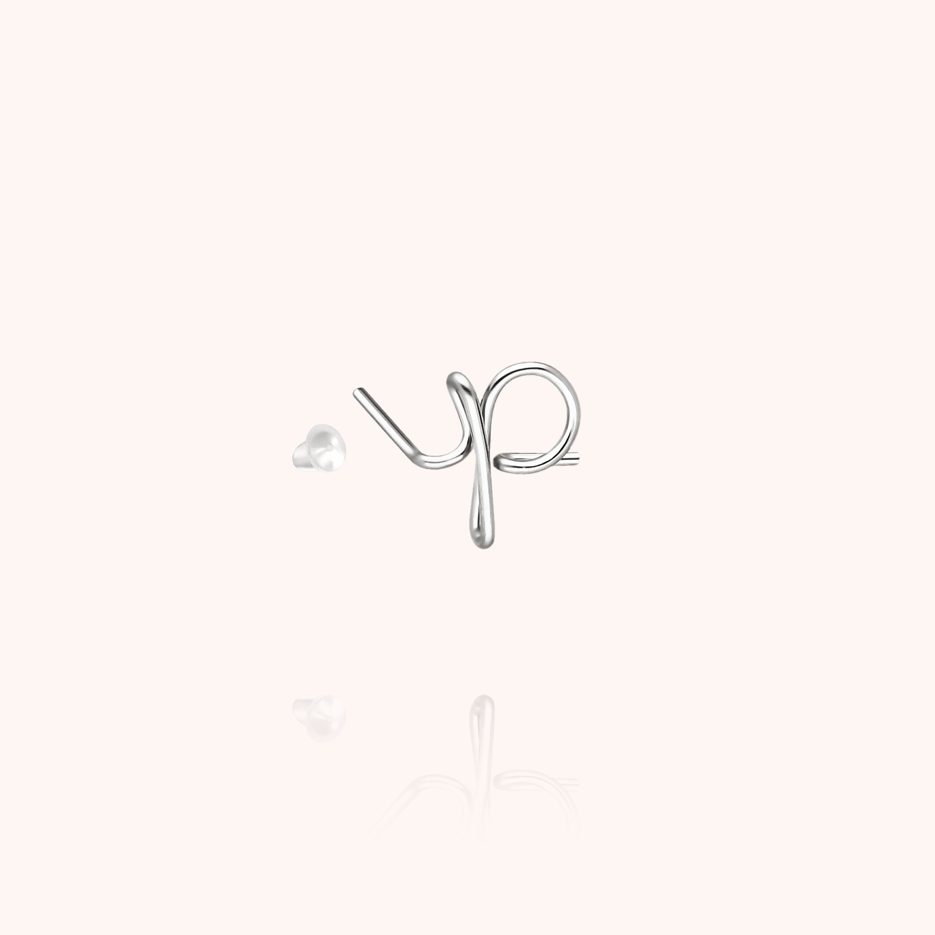 Puce d'Oreille Originale Initiale en argent sterling 925 — expédition sécurisée Paris