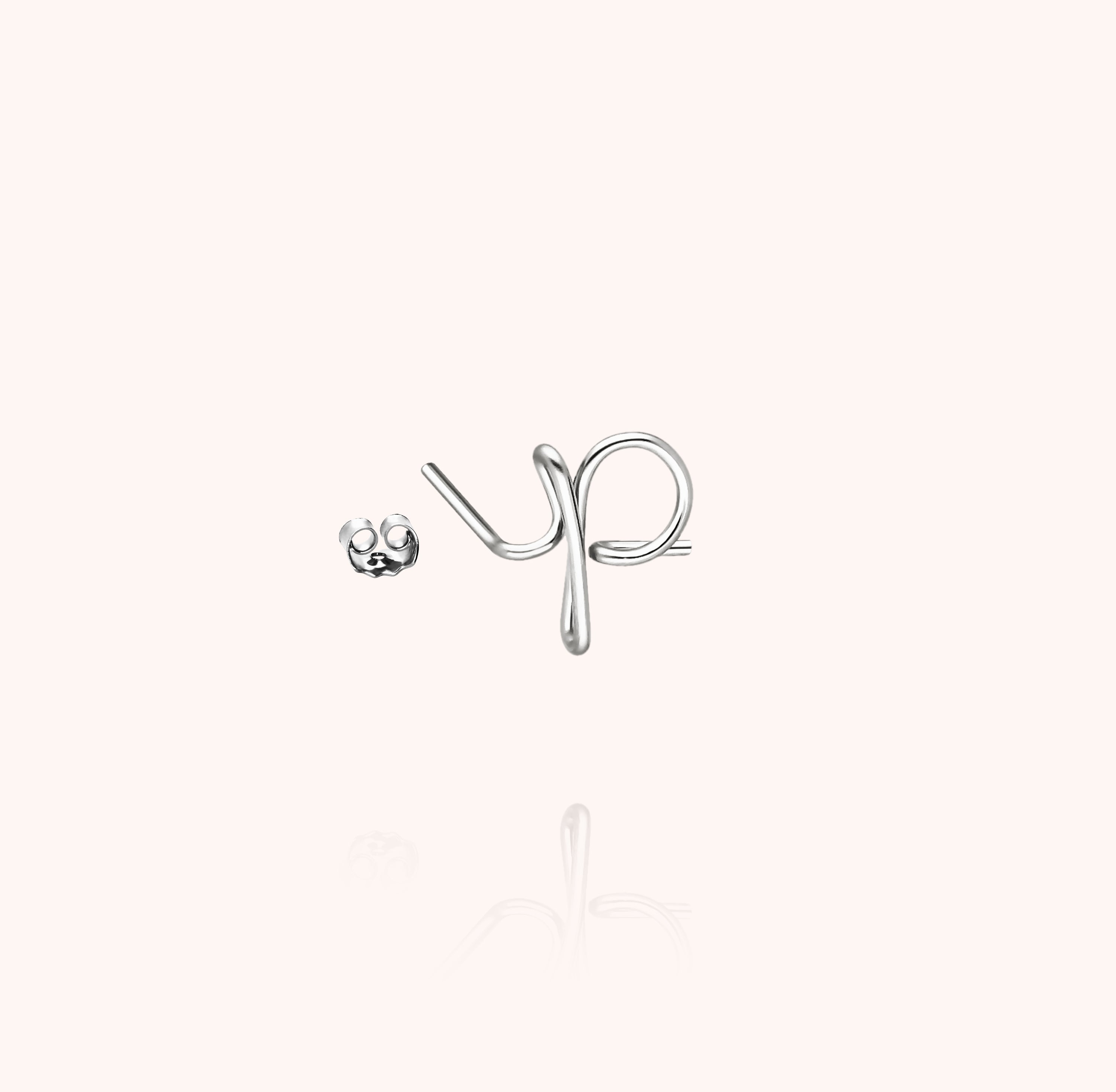 Originale Initiale Stud - 18k white gold