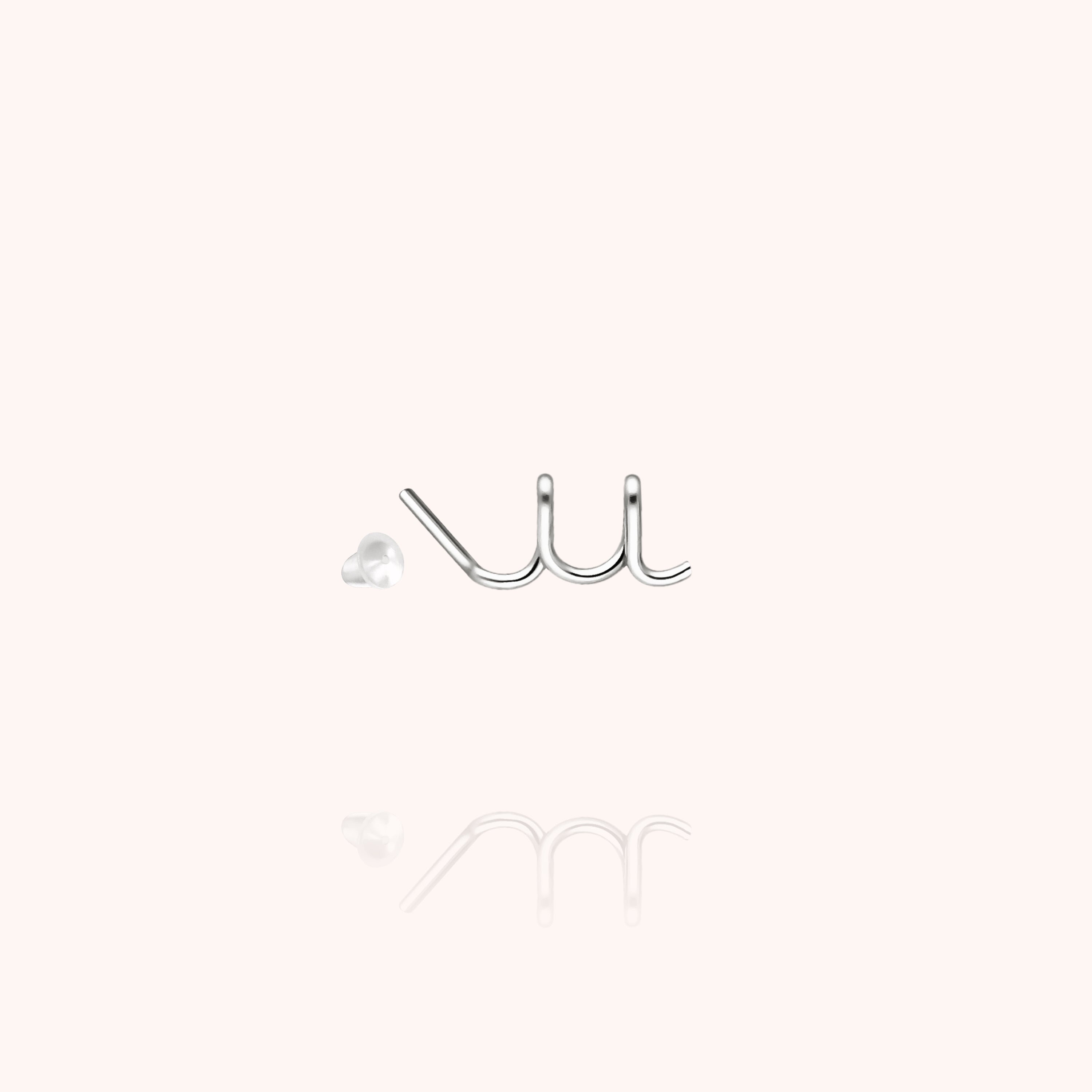 Orecchino a Bottone Originale Iniziale - argento