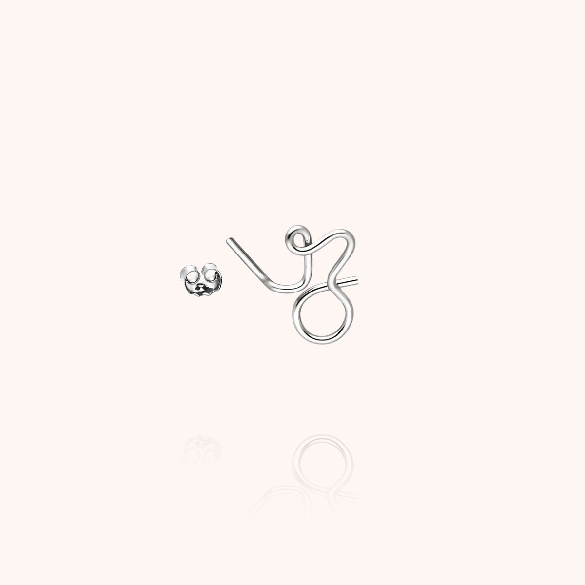 Orecchino a Lobo Originale Iniziale in filo d'oro bianco 18kt