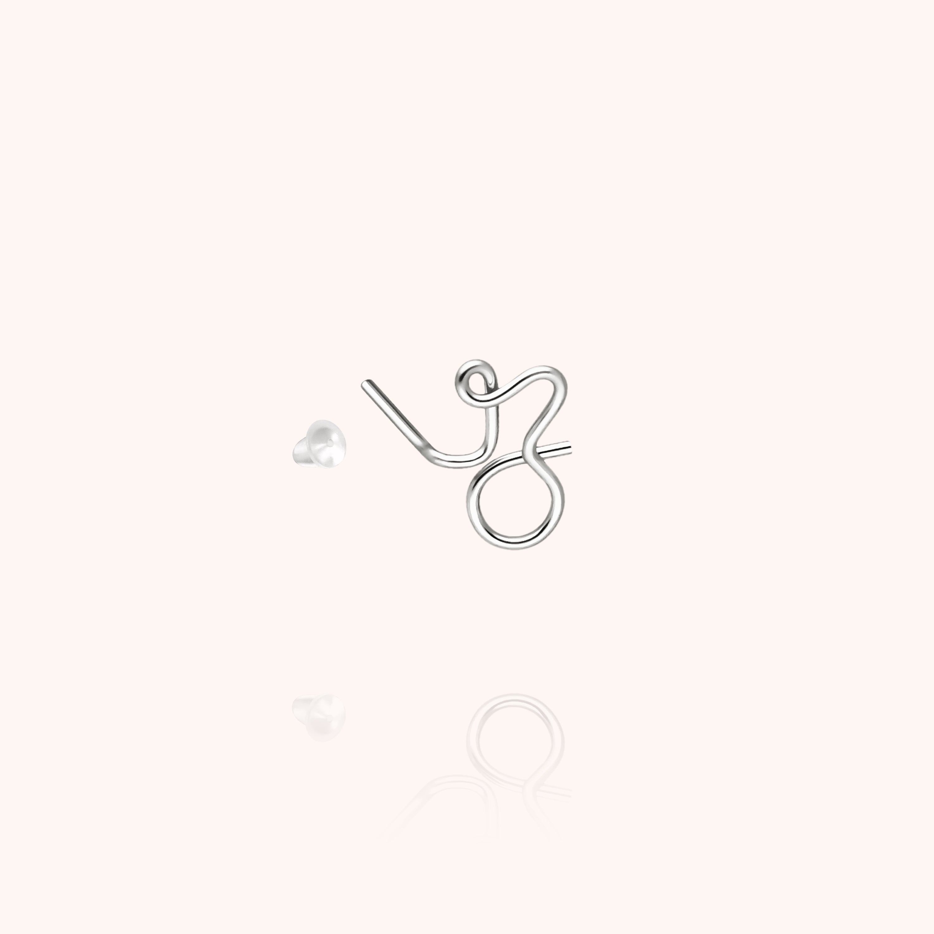 Puce d'Oreille Originale Initiale en argent sterling 925 — expédition sécurisée Paris