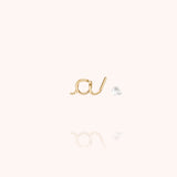 Original Initiale Stud Earring - Yellow 14k gold-filled