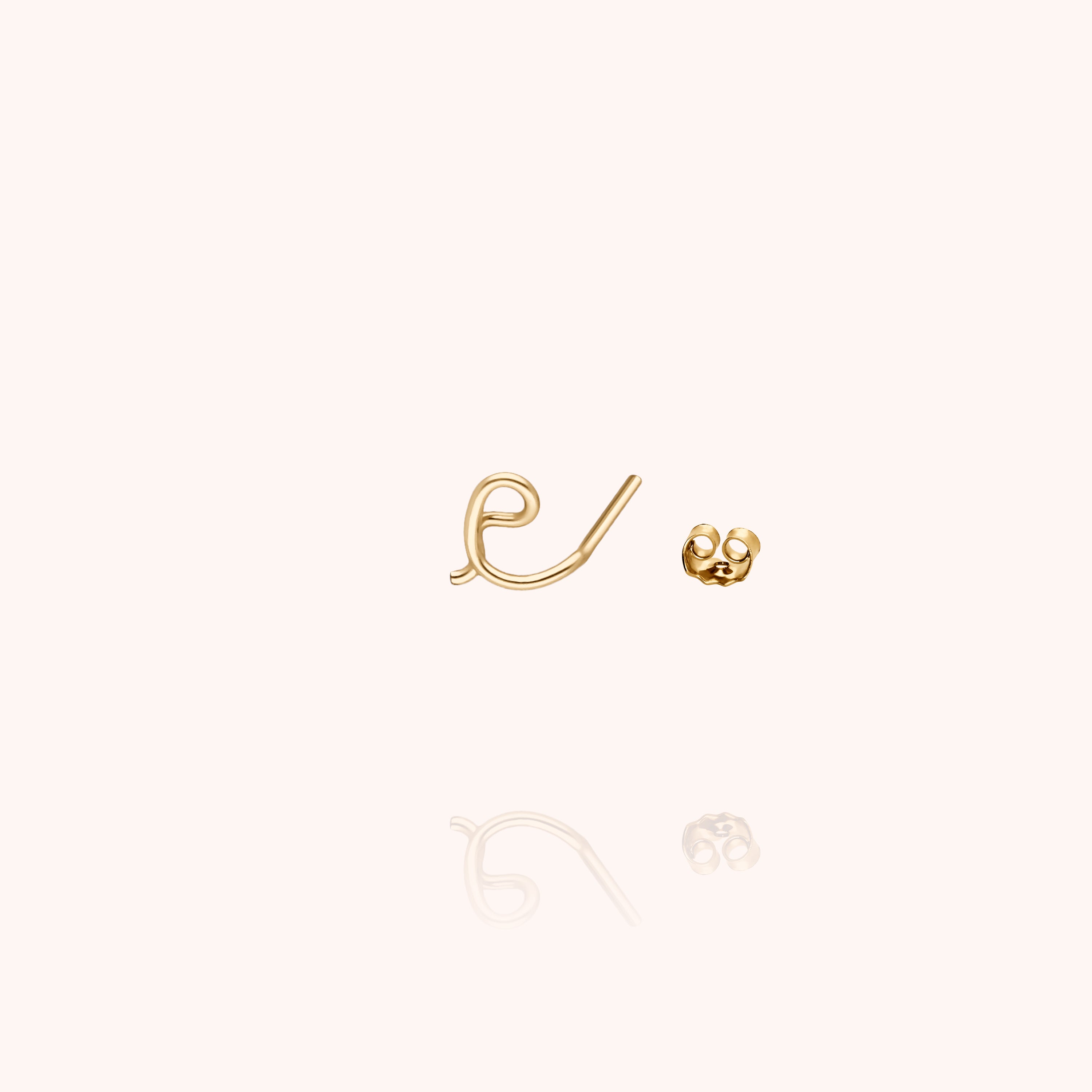 Puce d'Oreille Originale Initiale en or jaune 18K — qualité artisanale garantie