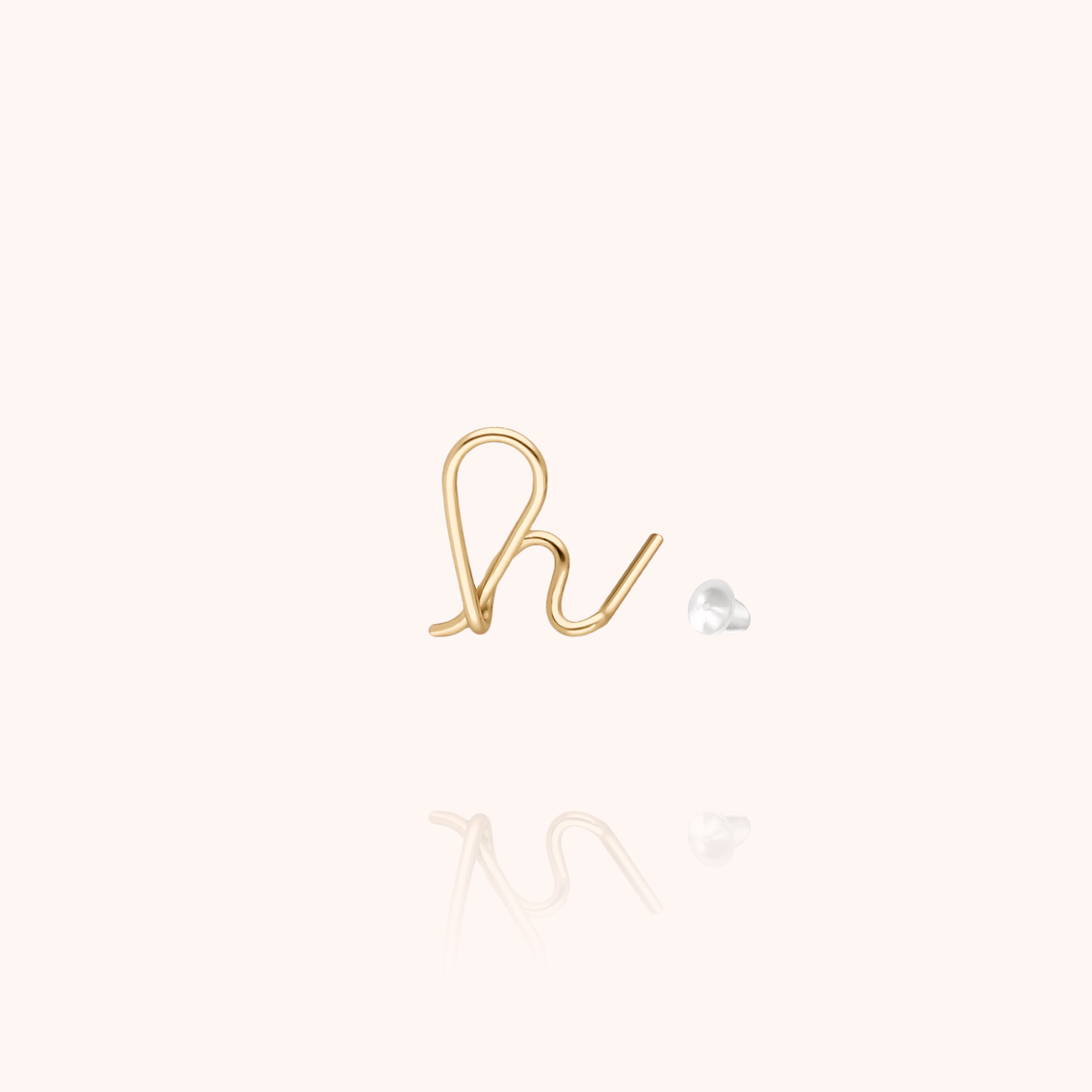 Orecchino a Bottone Originale Iniziale - oro giallo gold filled 14k