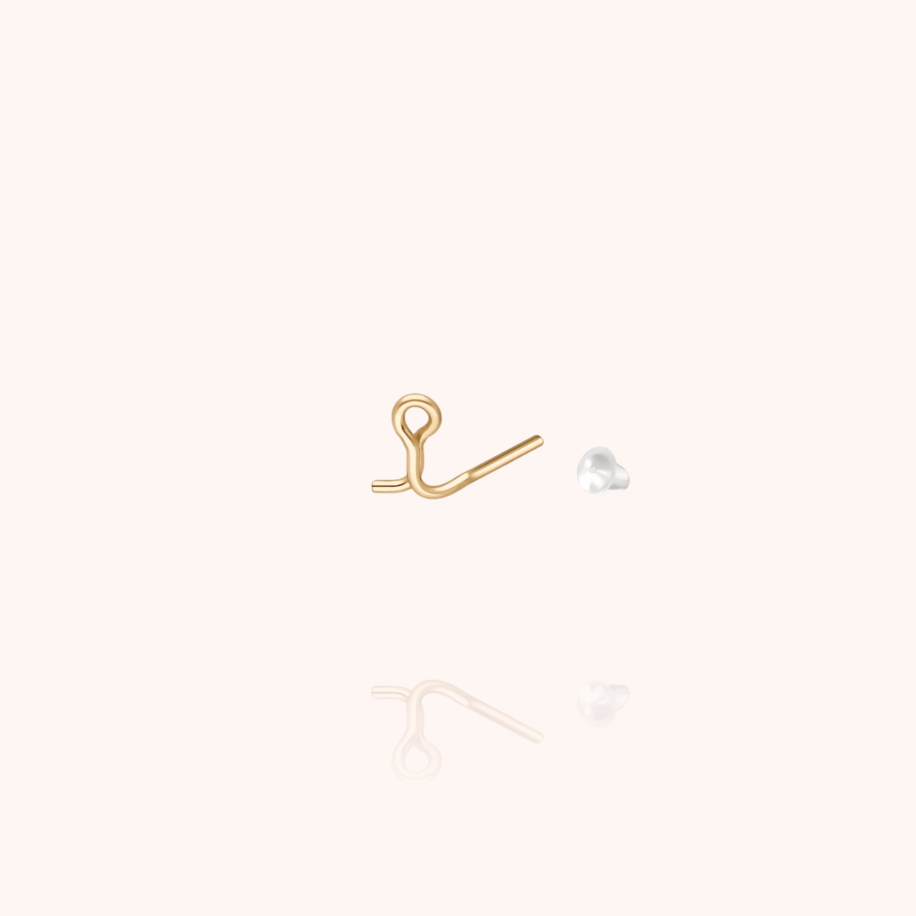 Orecchino a Bottone Originale Iniziale - oro giallo gold filled 14k