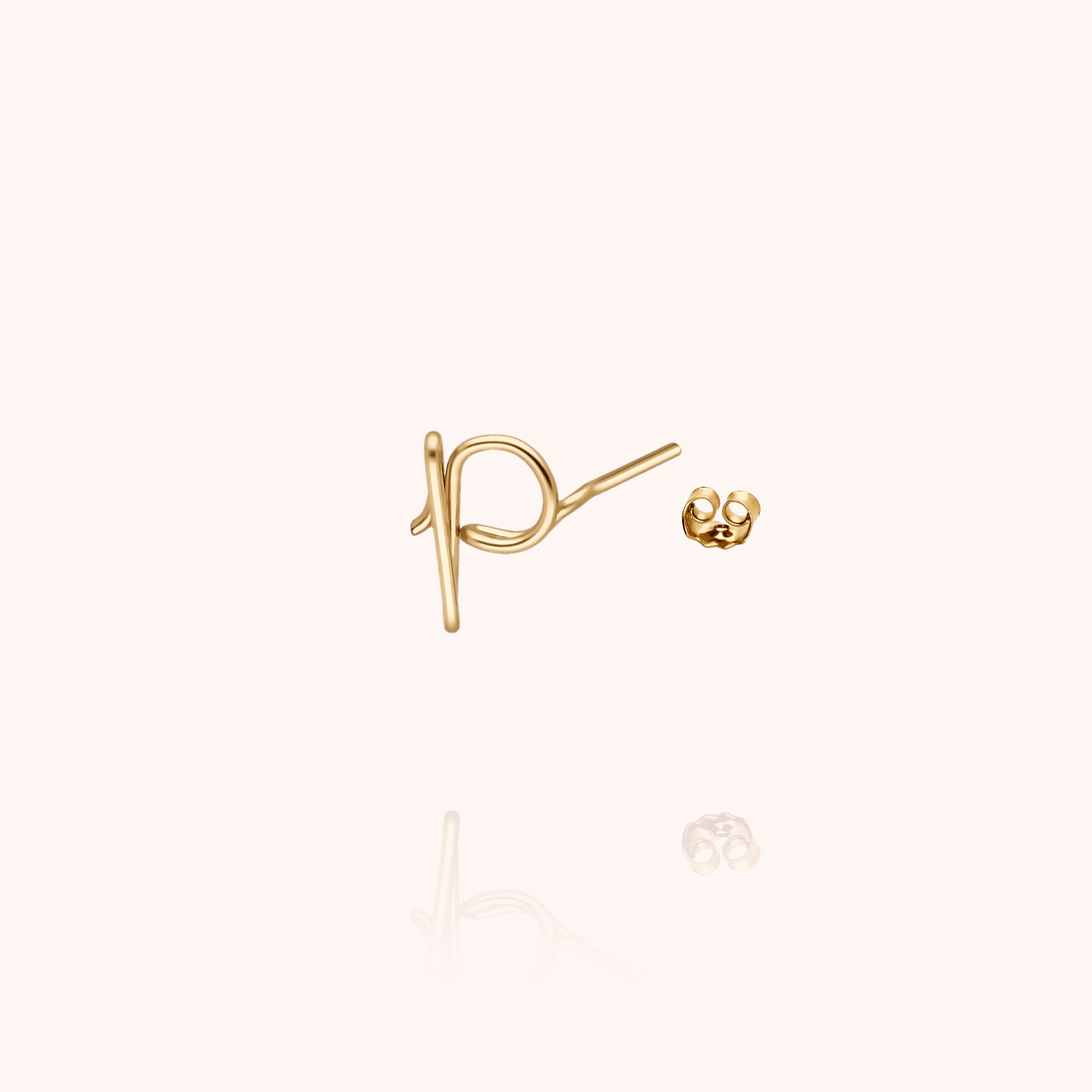 Originale Initiale Stud - 18k yellow gold filled