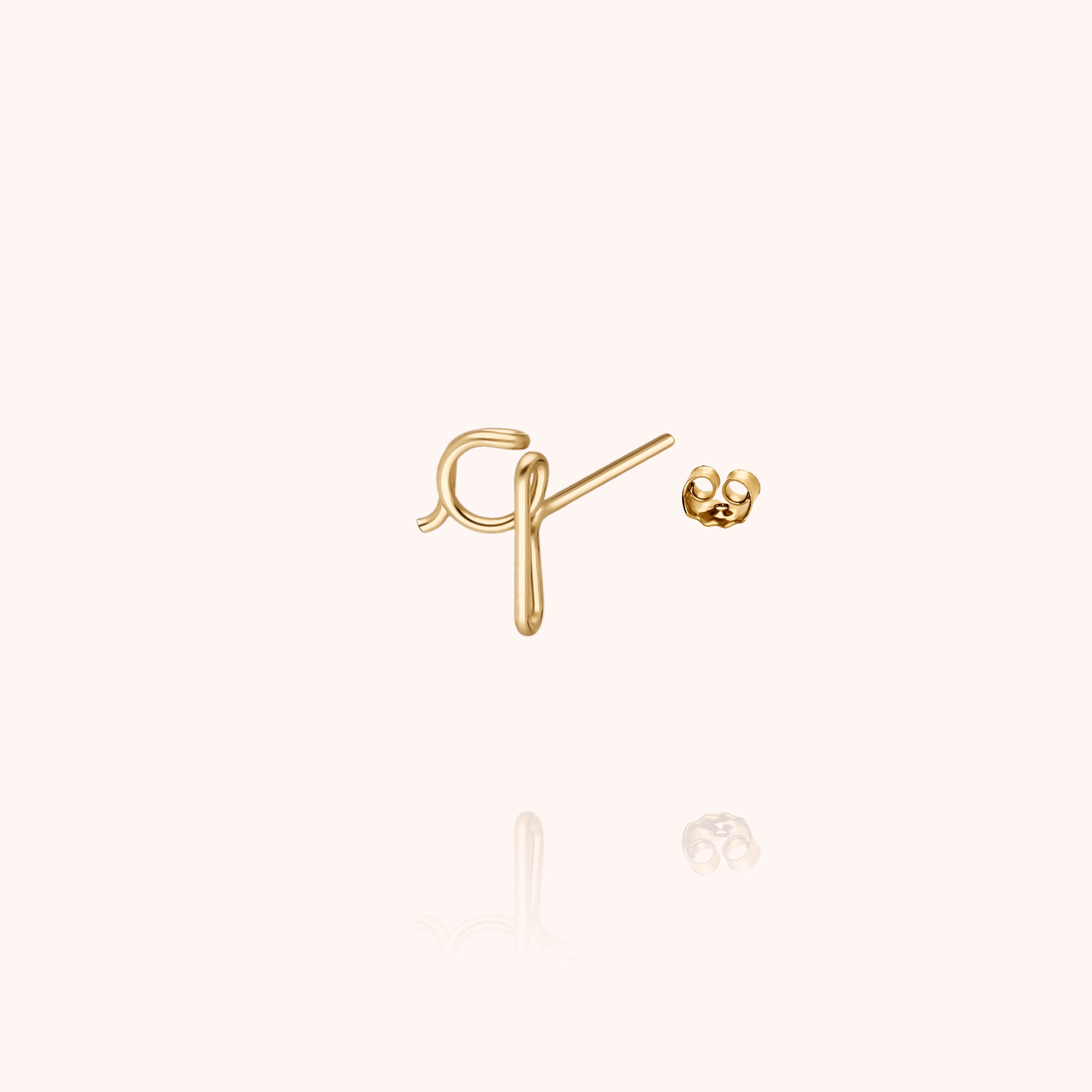 Originale Initiale Stud - 18k yellow gold filled