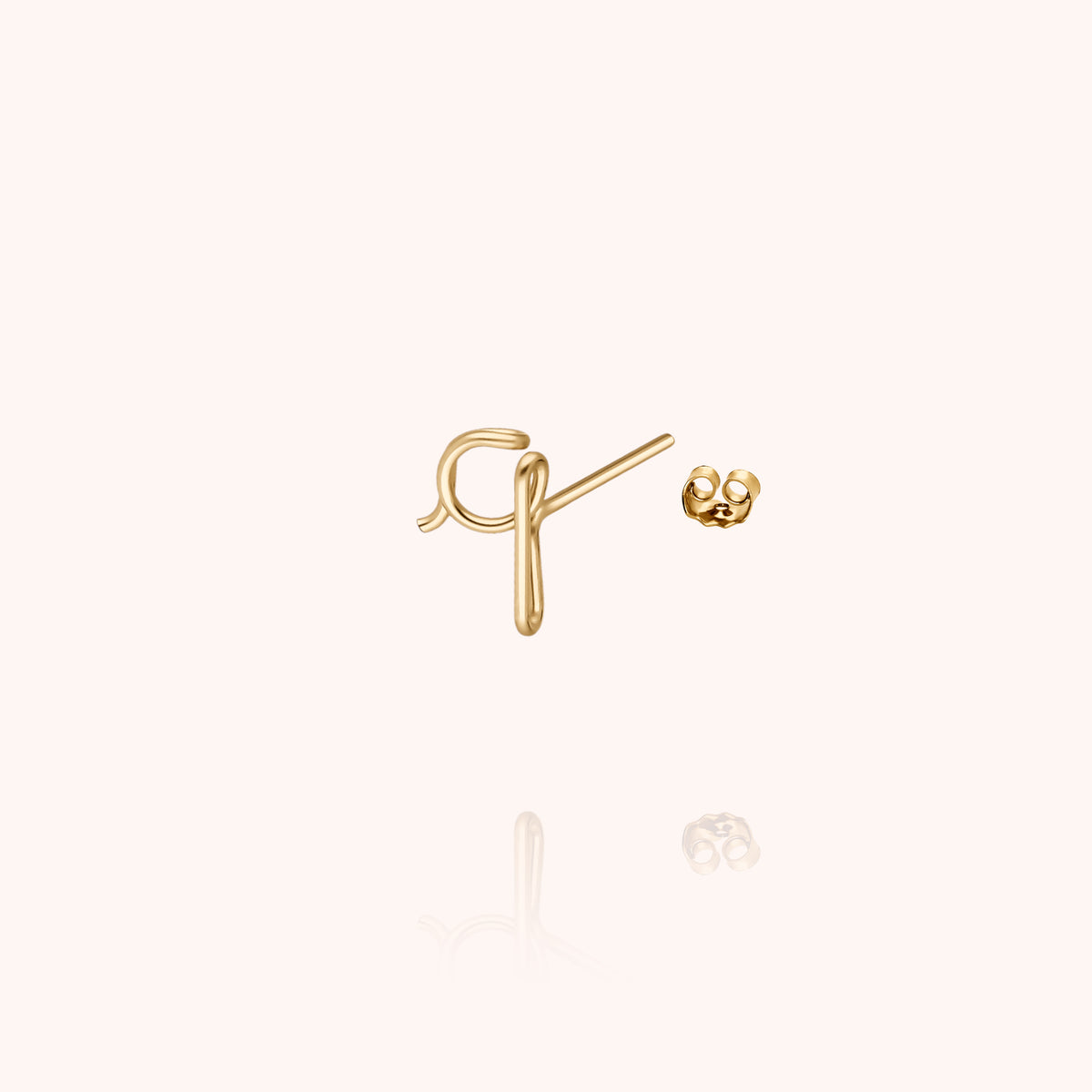 Orecchino a Lobo Originale Iniziale in filo d'oro giallo 18kt
