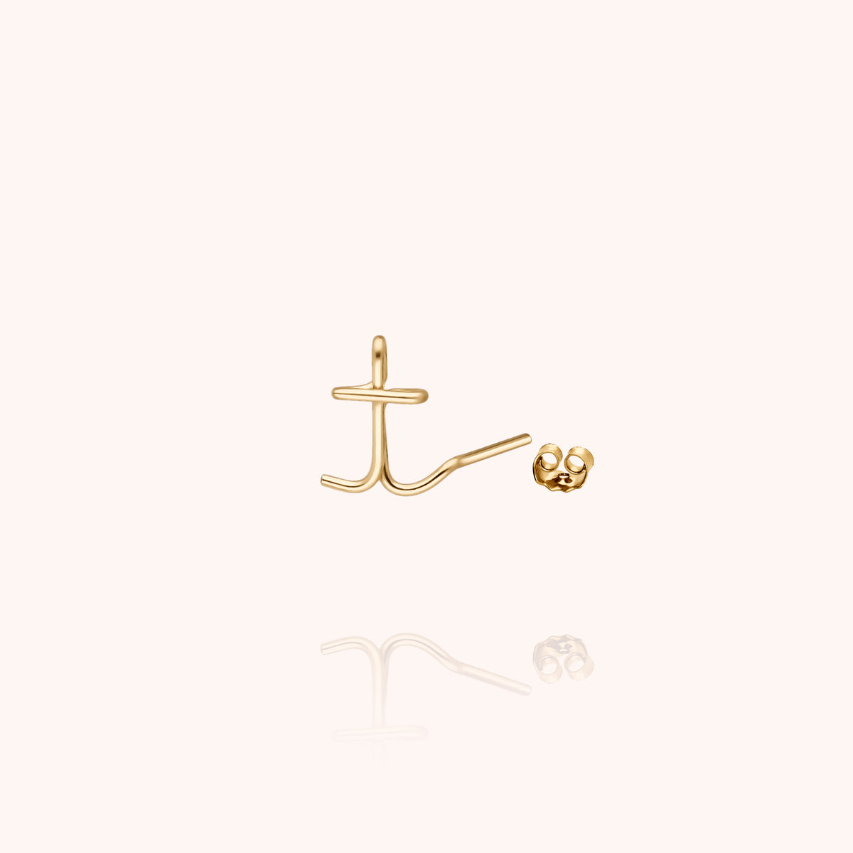 Orecchino a Lobo Originale Iniziale in filo d'oro giallo 18kt