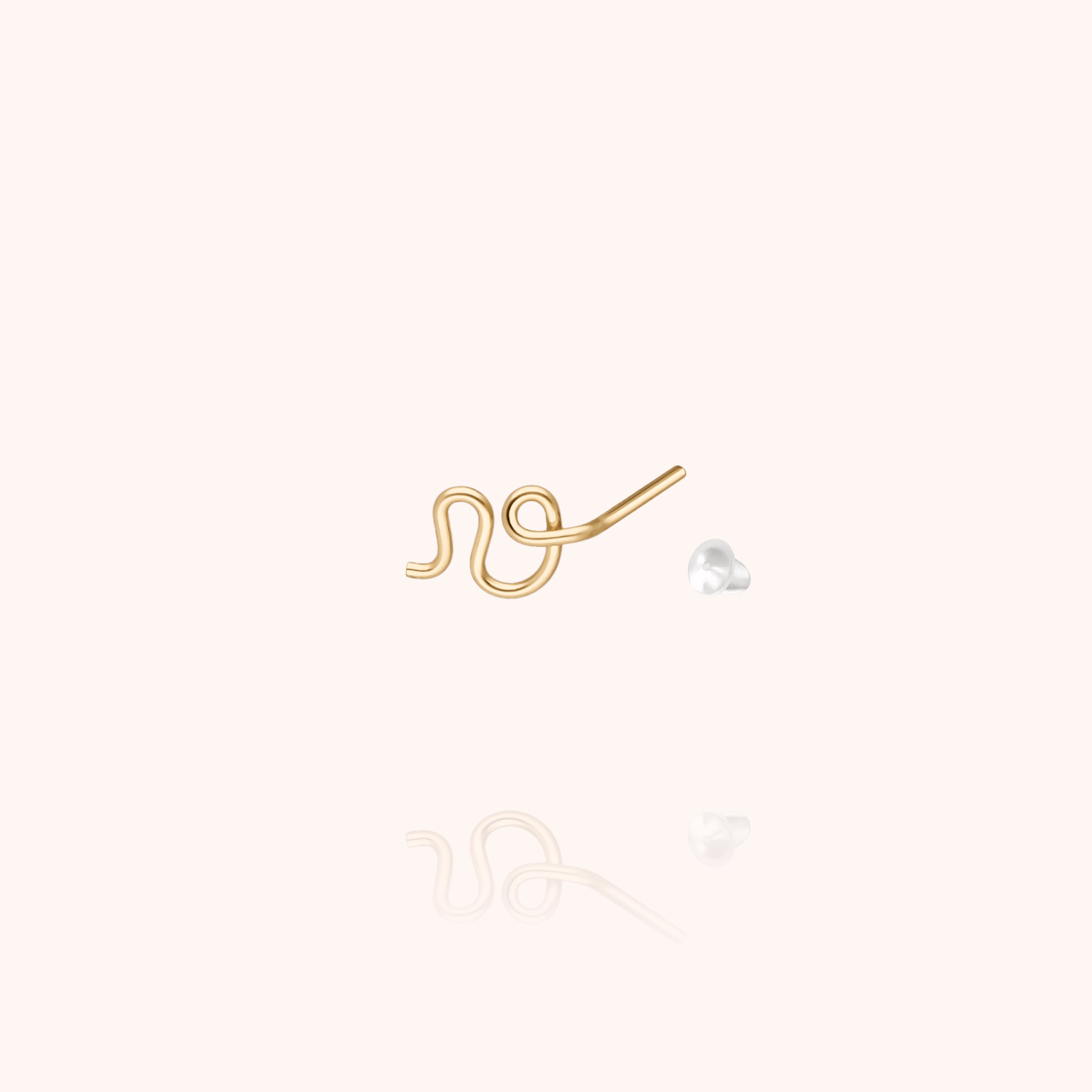 Orecchino a Bottone Originale Iniziale - oro giallo gold filled 14k