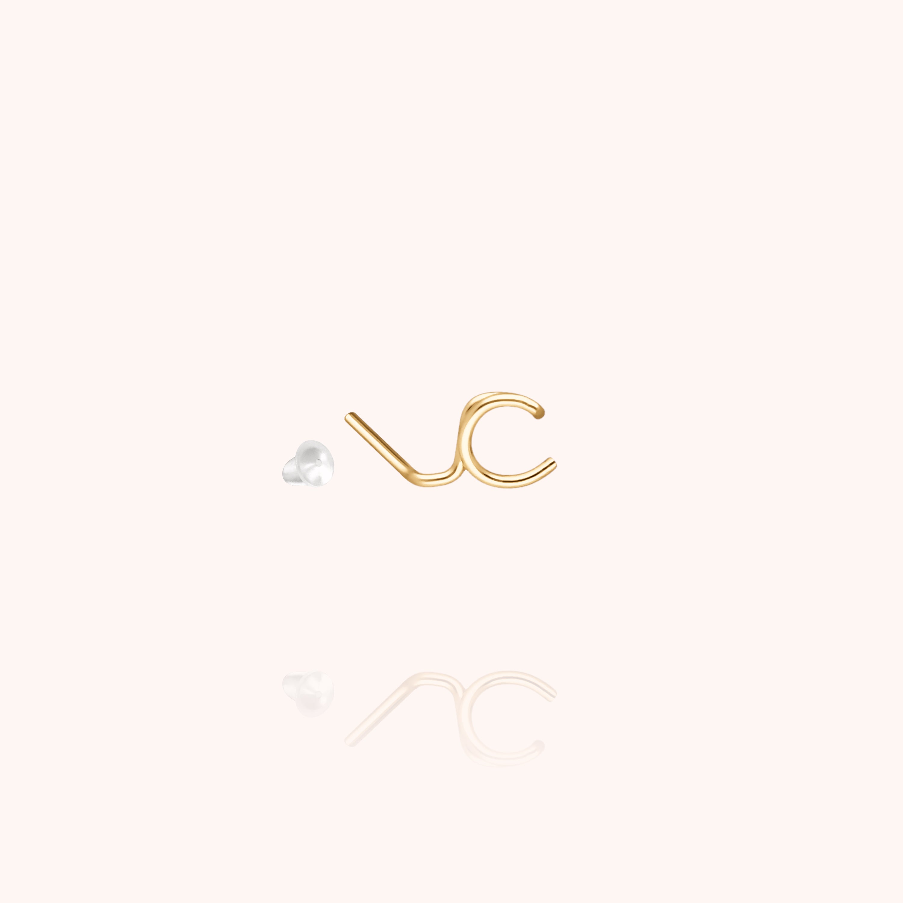 Orecchino a Bottone Originale Iniziale - oro giallo gold filled 14k