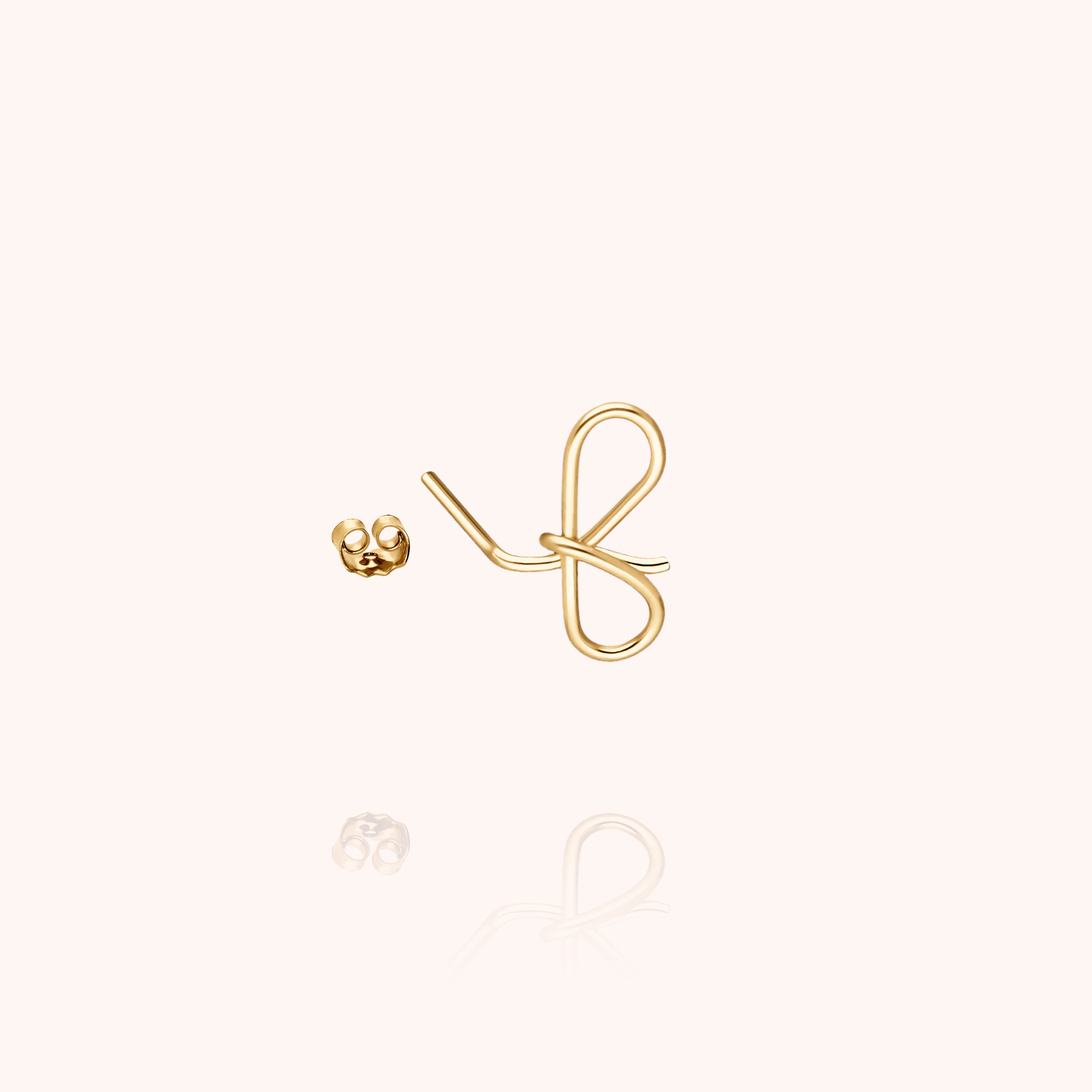 Puce d'Oreille Originale Initiale en or jaune 18K — expédition sécurisée Paris