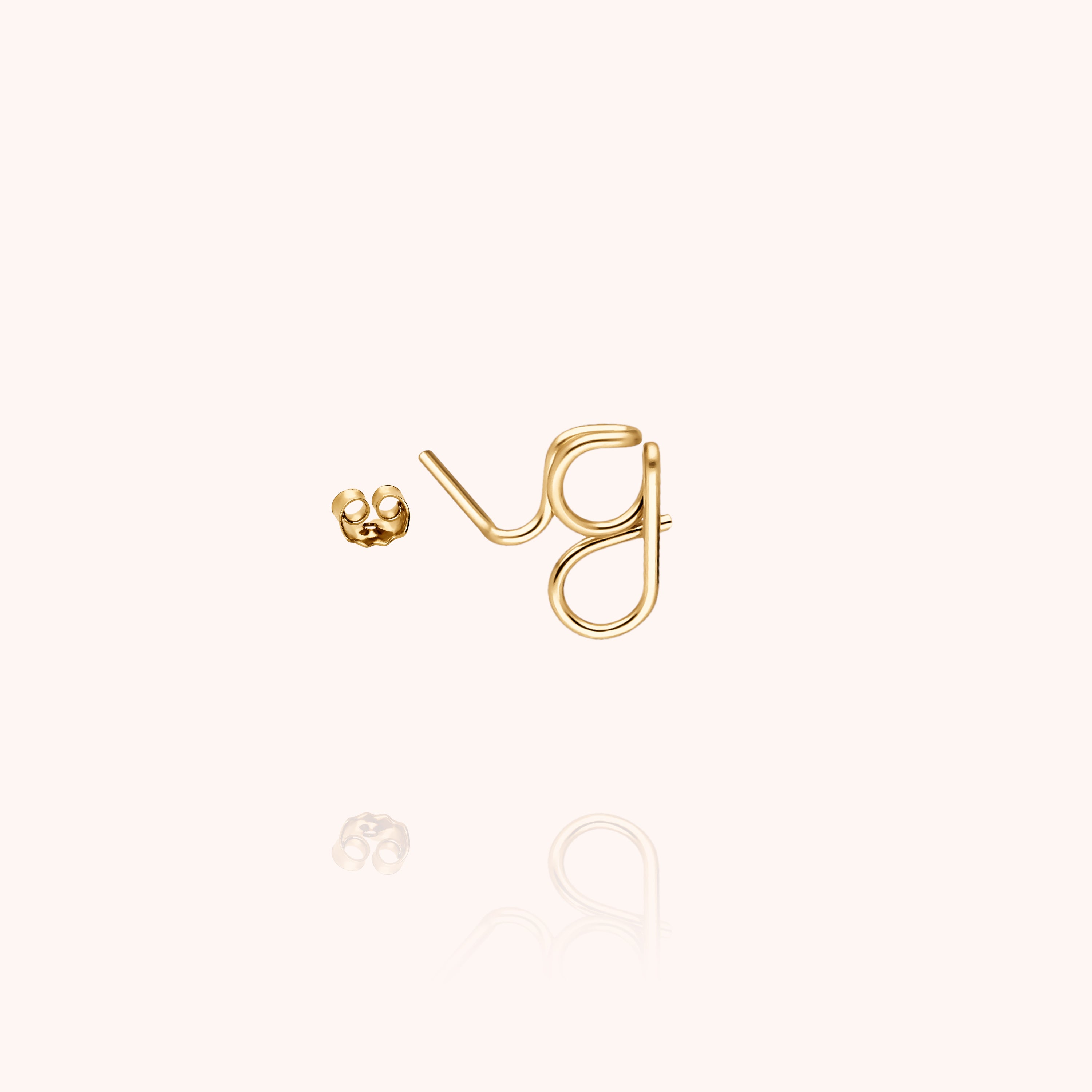 Originale Initiale Stud - 18k yellow gold filled
