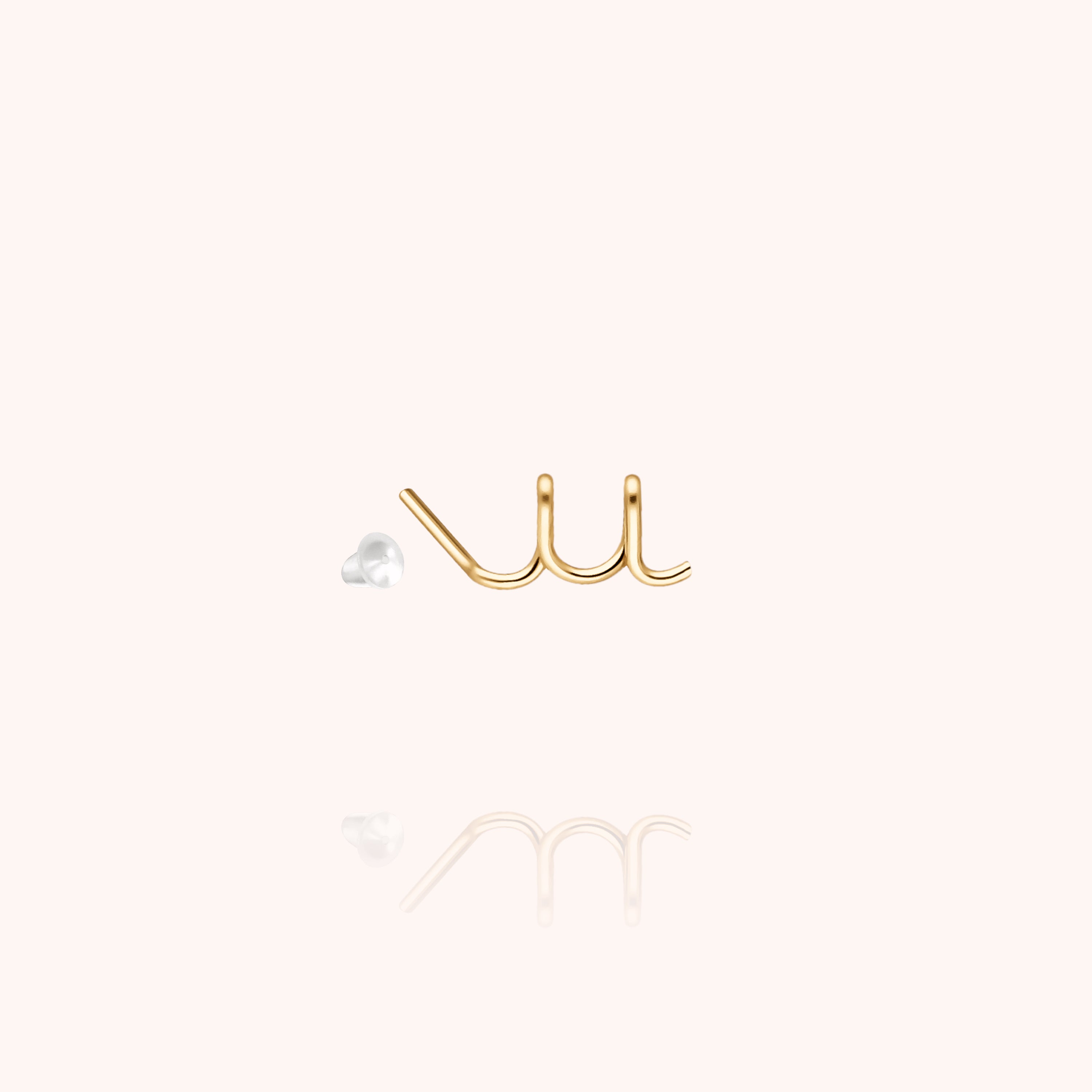 Orecchino a Bottone Originale Iniziale - oro giallo gold filled 14k