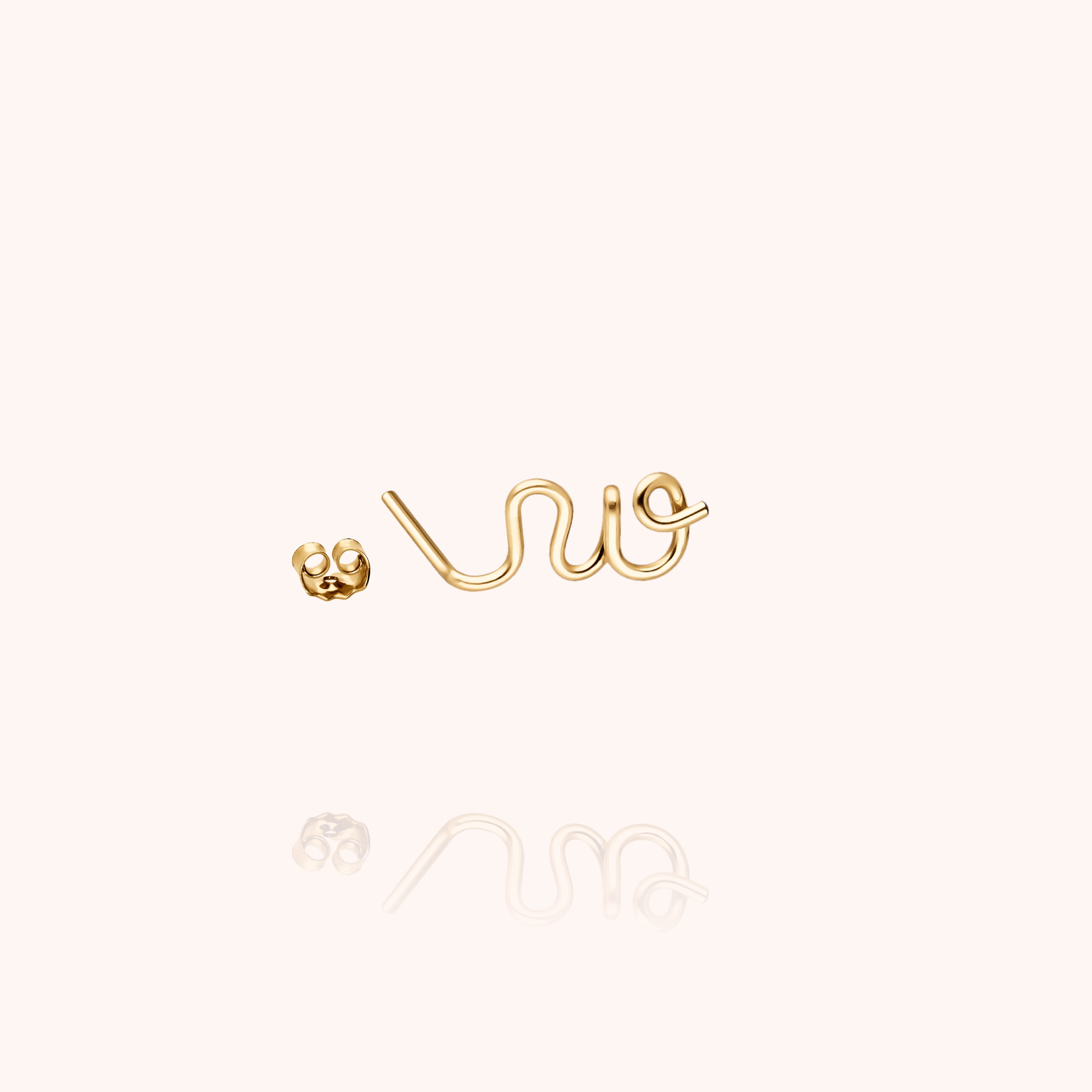Originale Initiale Stud - 18k yellow gold filled