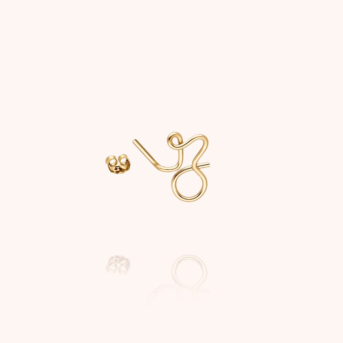 Orecchino a Lobo Originale Iniziale in filo d'oro giallo 18kt