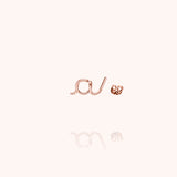 Original Initiale Stud Earring - Rose 18k gold
