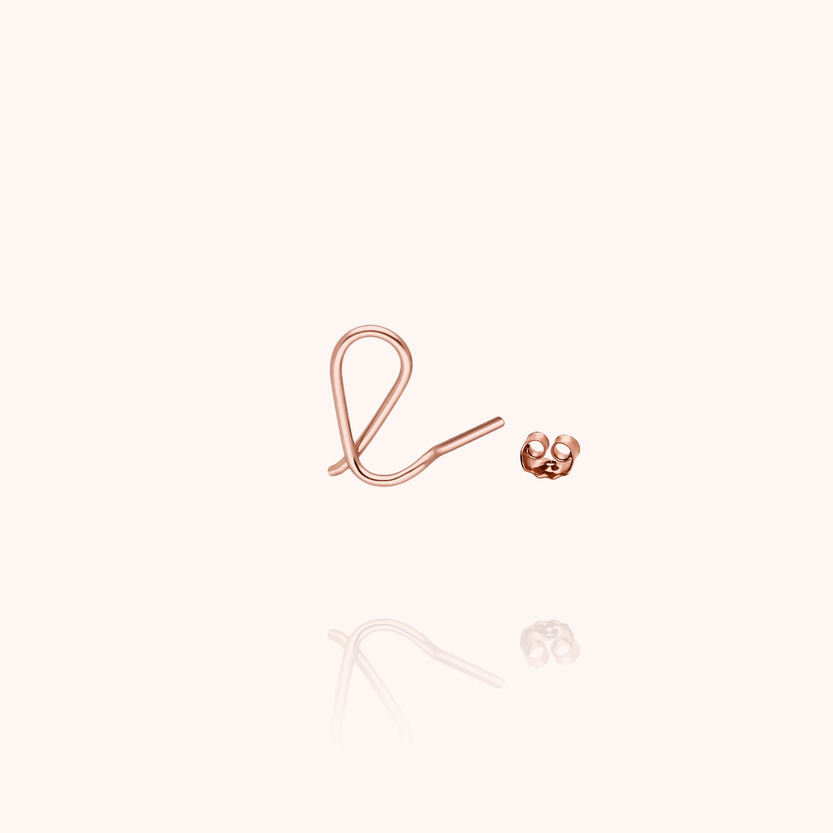 Orecchino a Lobo Originale Iniziale in filo d'oro rosa 18kt