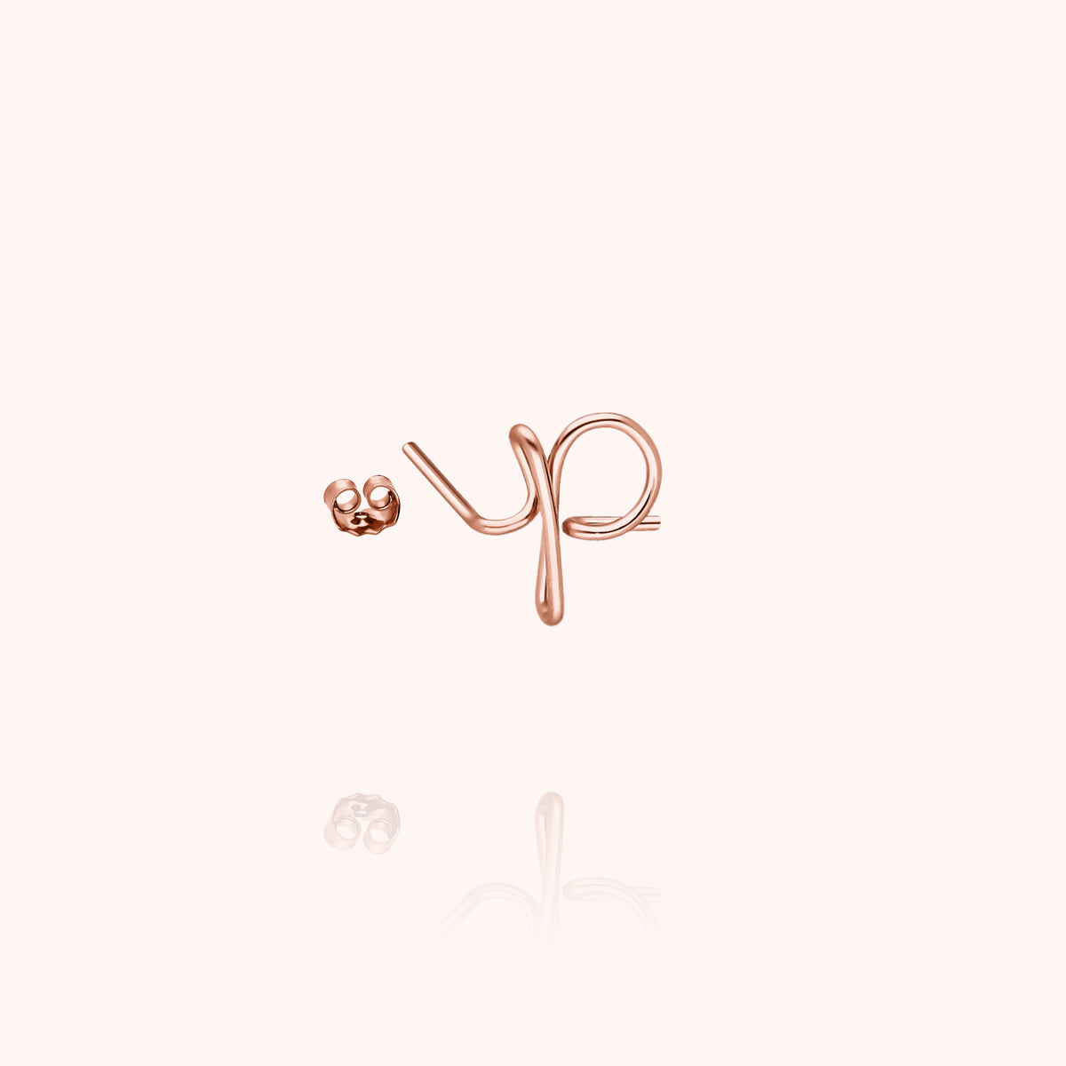 Orecchino a Lobo Originale Iniziale in filo d'oro rosa 18kt