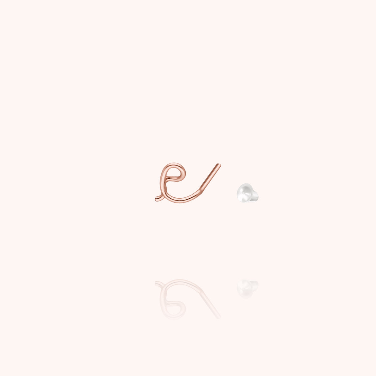 Orecchino a Lobo Originale Iniziale in filo d'oro rosa laminato 14k
