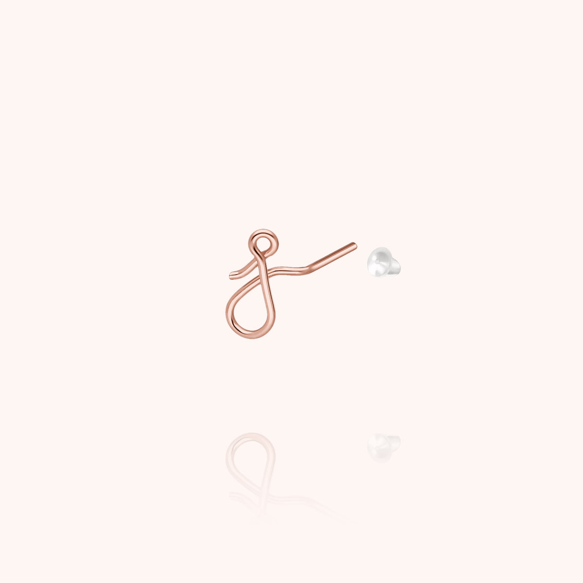 Orecchino a Lobo Originale Iniziale in filo d'oro rosa laminato 14k