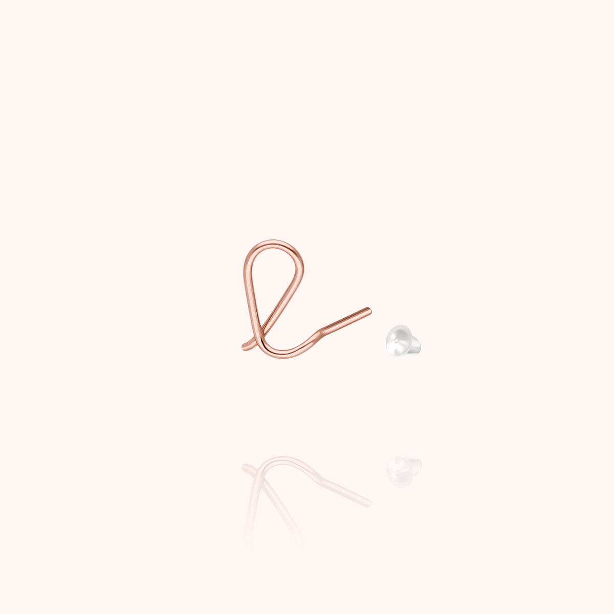 Orecchino a Lobo Originale Iniziale in filo d'oro rosa laminato 14k