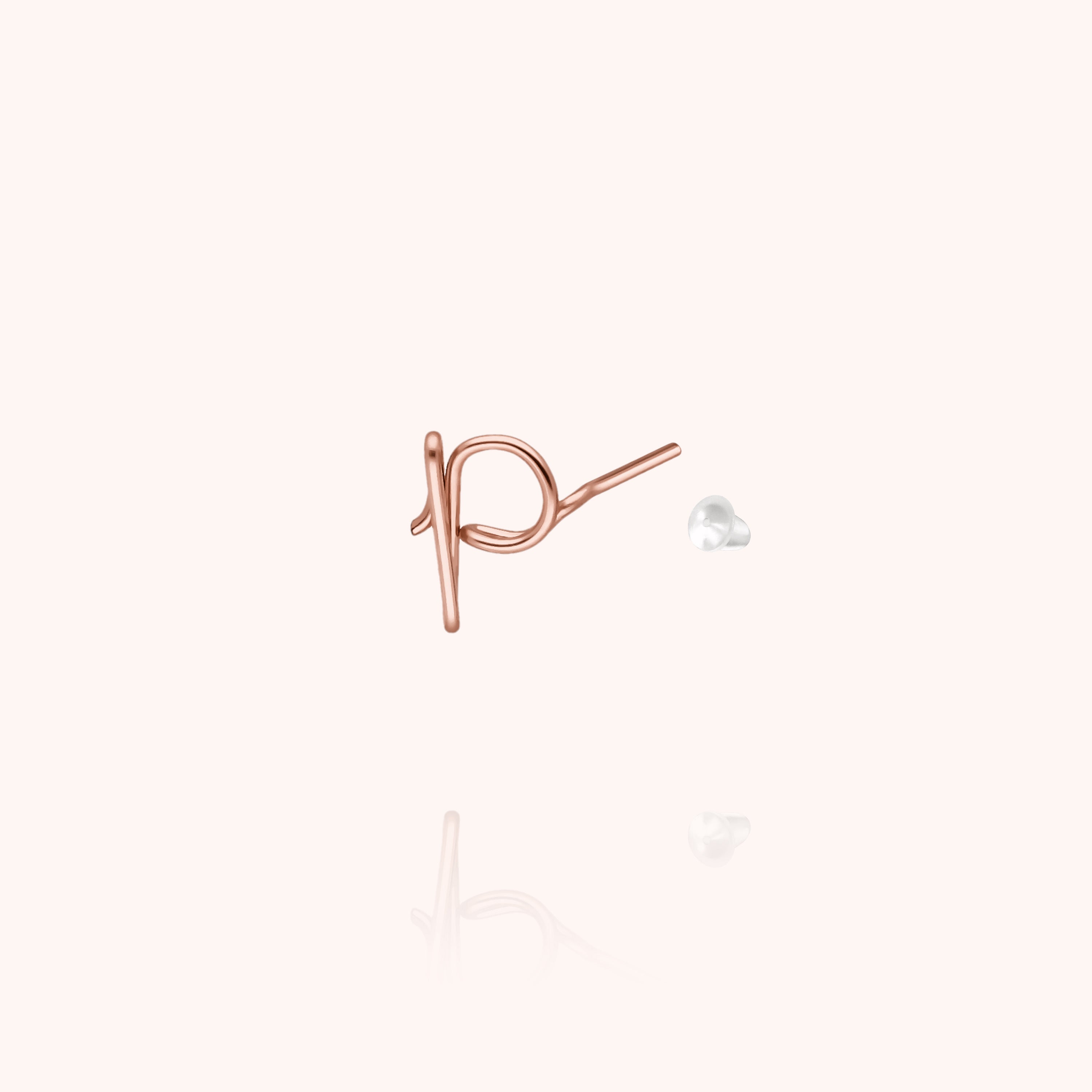 Originale Initiale Stud - 14k rose gold filled