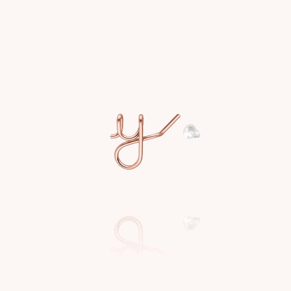 Orecchino a Lobo Originale Iniziale in filo d'oro rosa laminato 14k