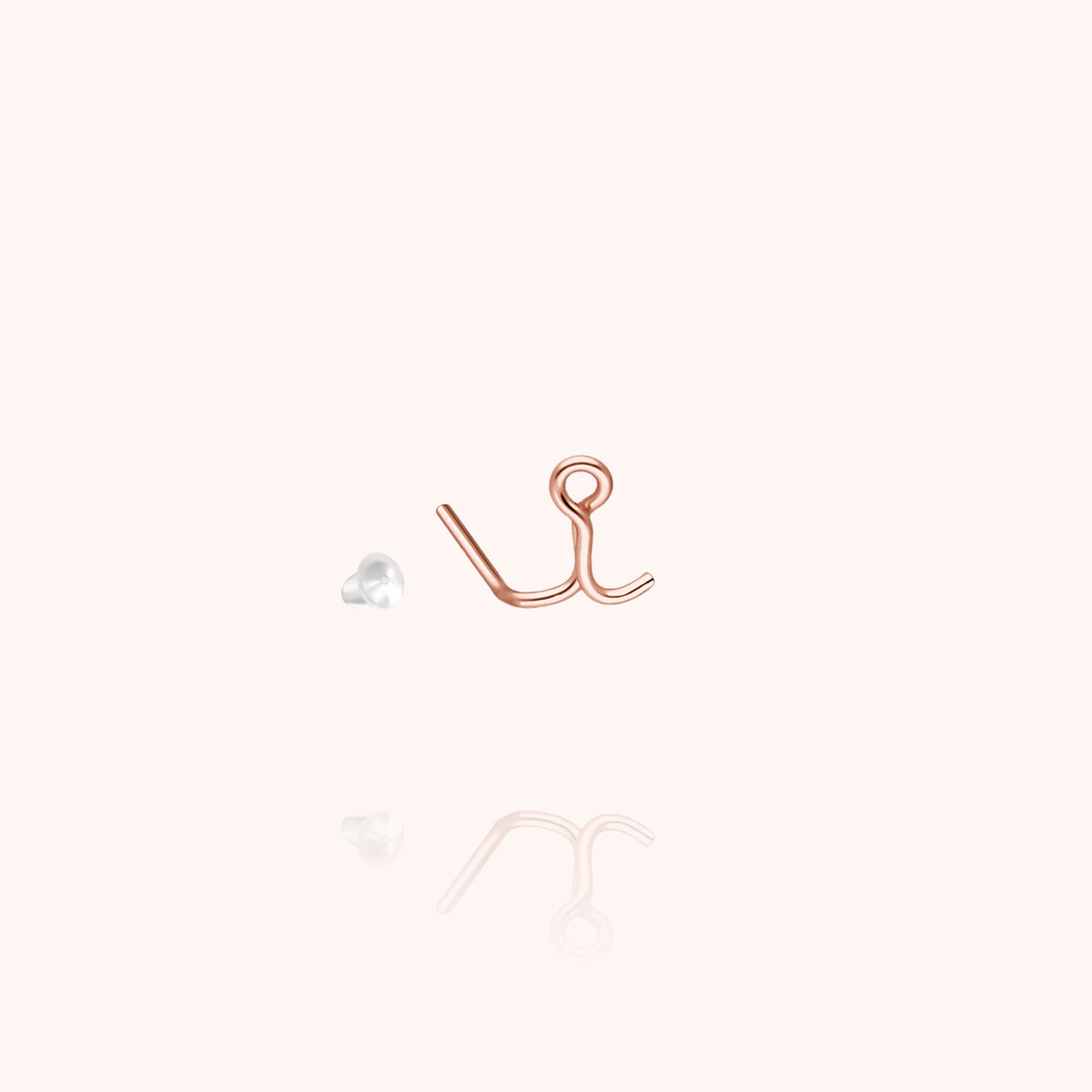 Orecchino a Lobo Originale Iniziale in filo d'oro rosa laminato 14k