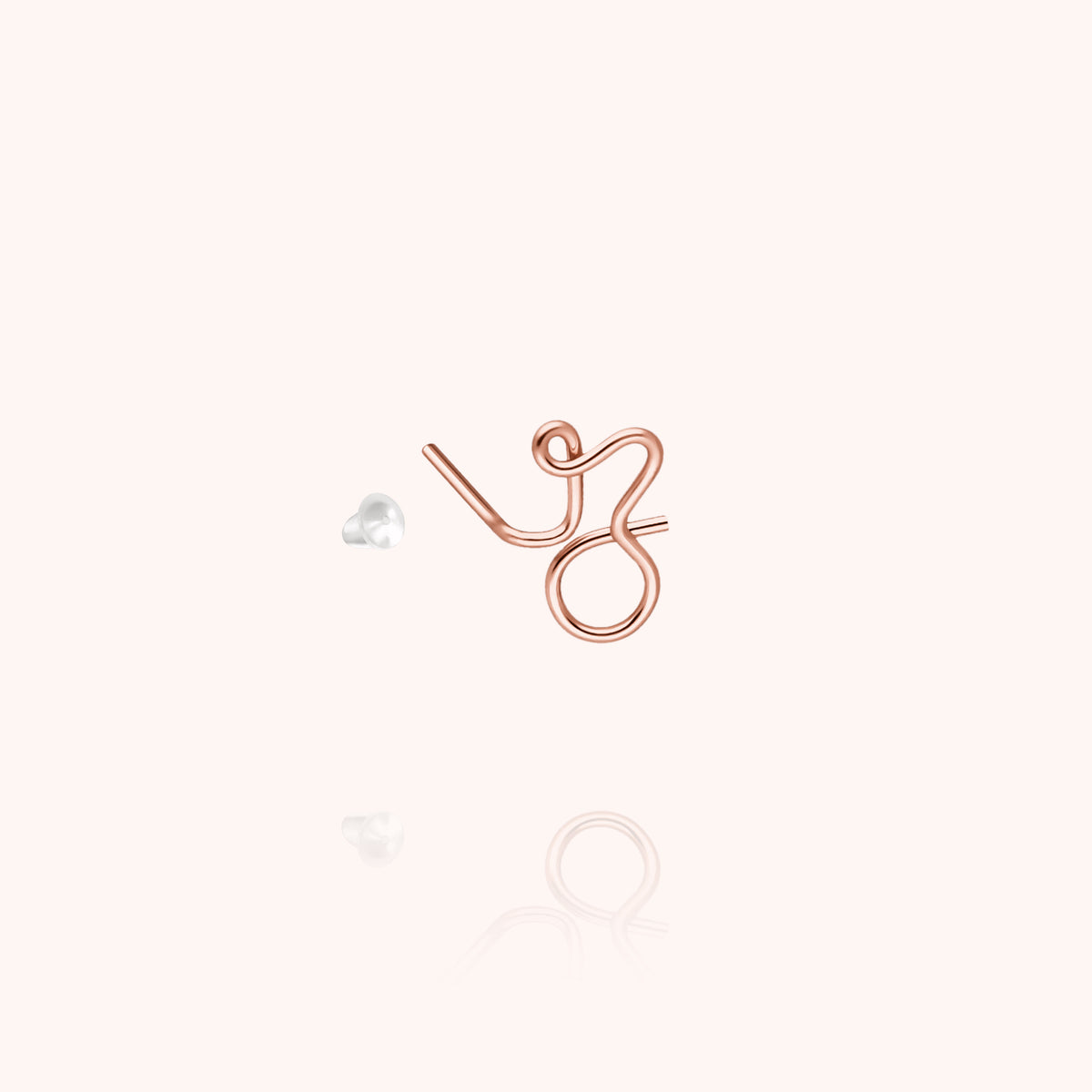 Orecchino a Lobo Originale Iniziale in filo d'oro rosa laminato 14k