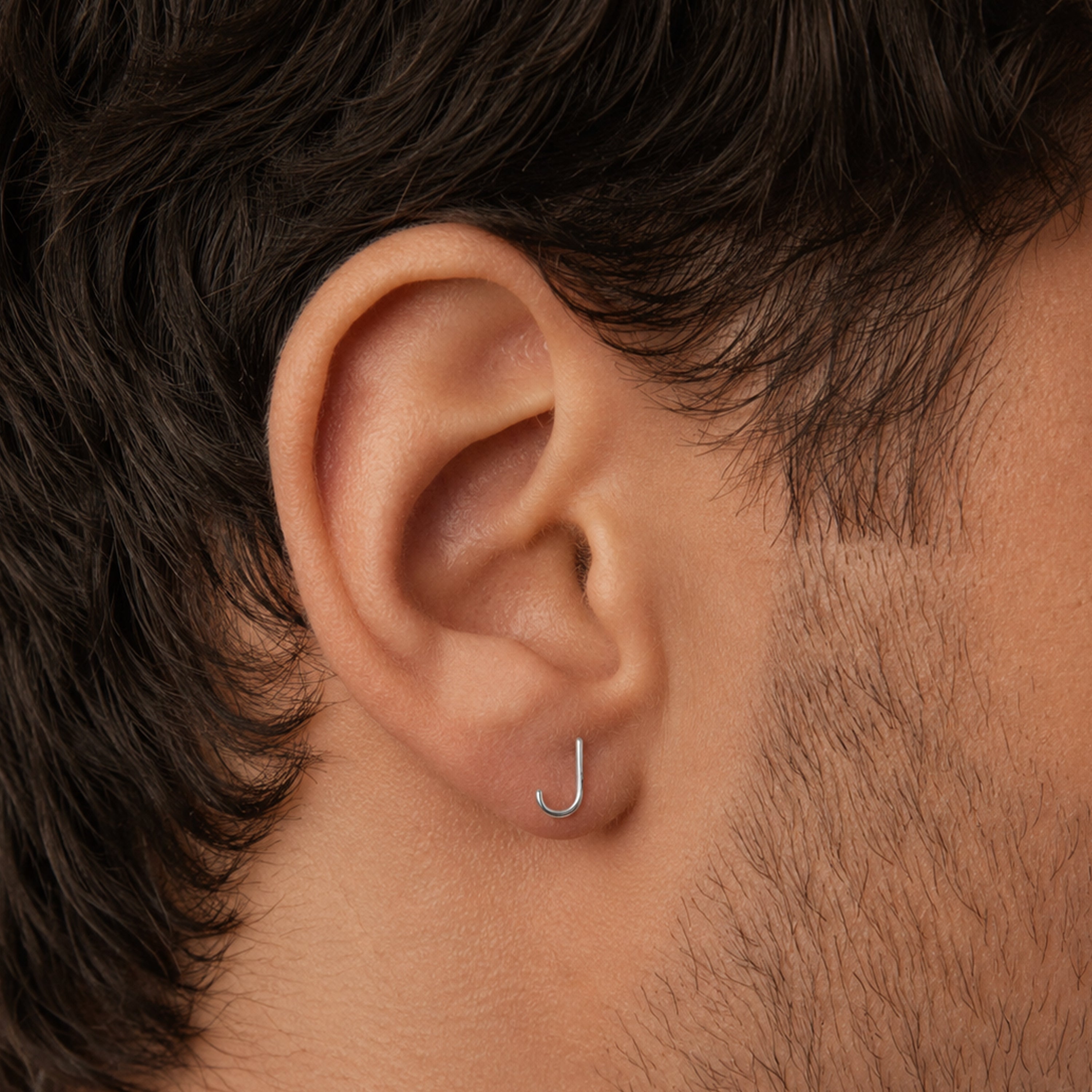 Men's Capitale Initiale Stud Earring - silver