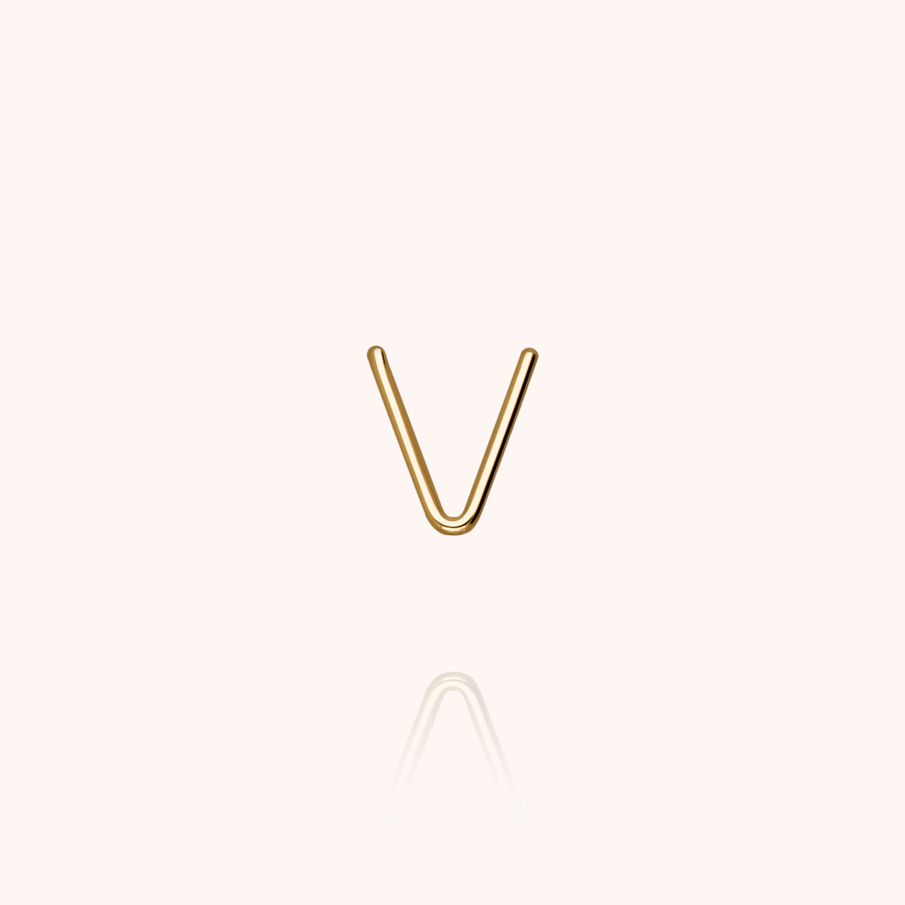 Puce d'Oreille Capitale Initiale en or jaune 18K — boucles d'oreilles personnalisable Atelier Paulin