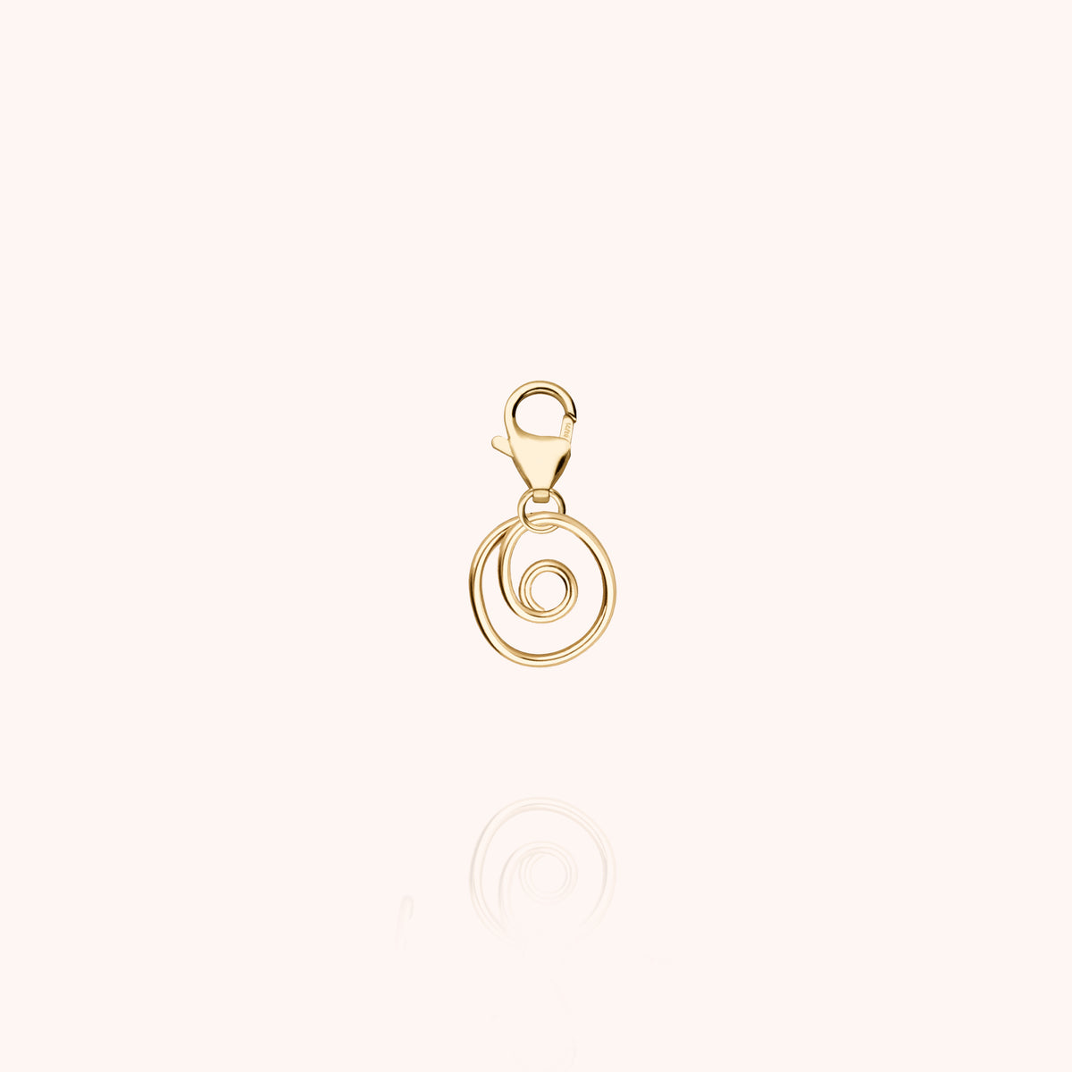 Charm occhio di Santa Lucia in oro giallo laminato, con moschettone