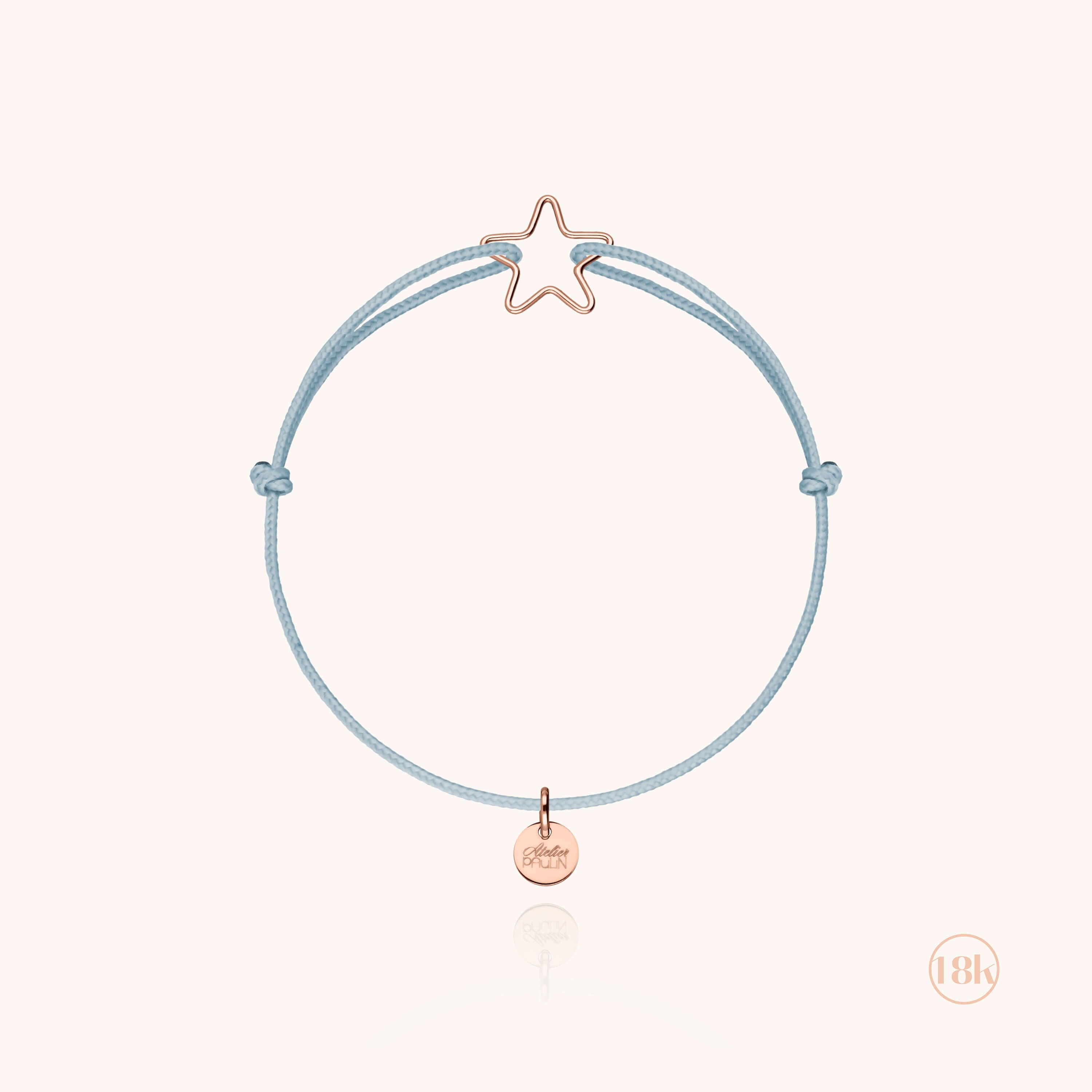 750/1000 rose gold - sky blue