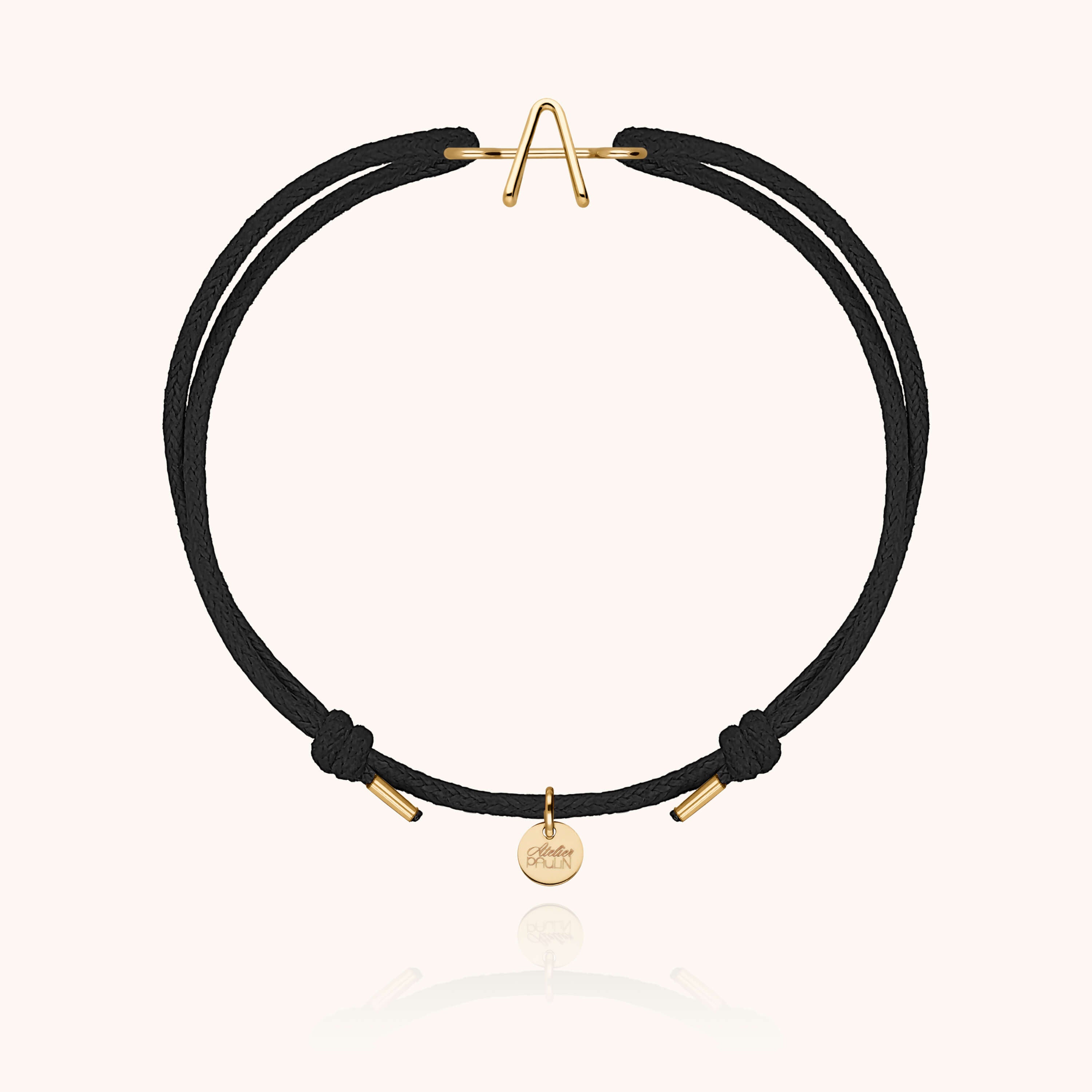 Initial Cord Bracelet - 750/1000 yellow gold