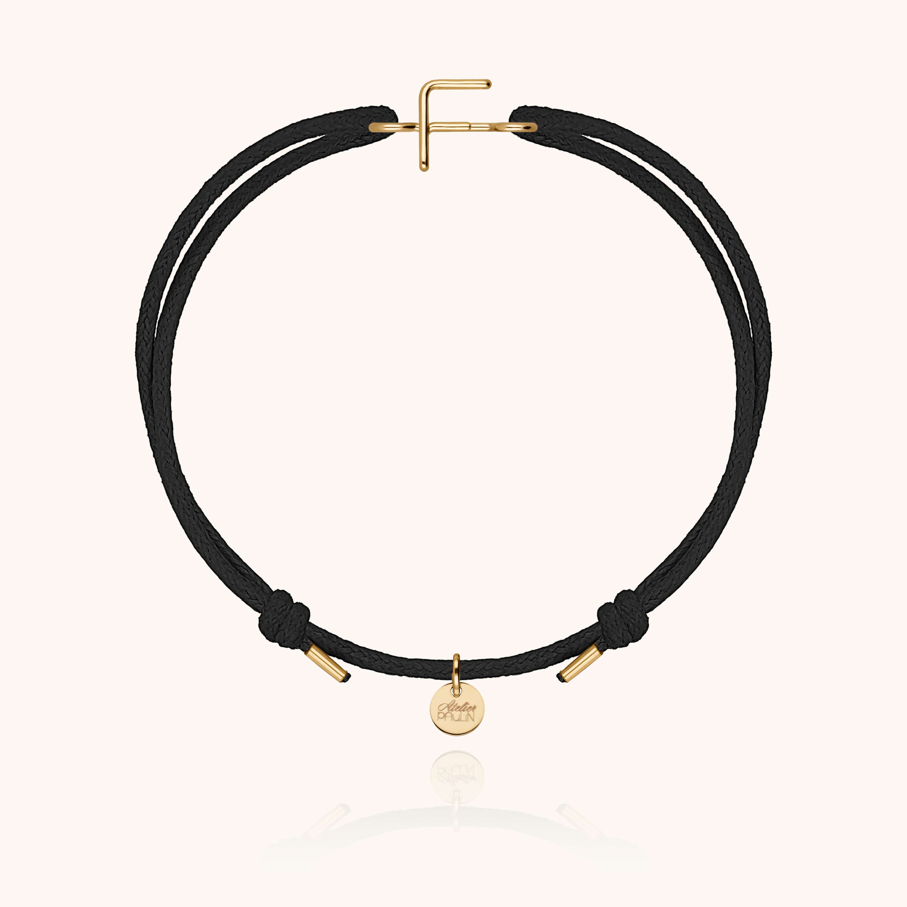 Initial Cord Bracelet - 750/1000 yellow gold