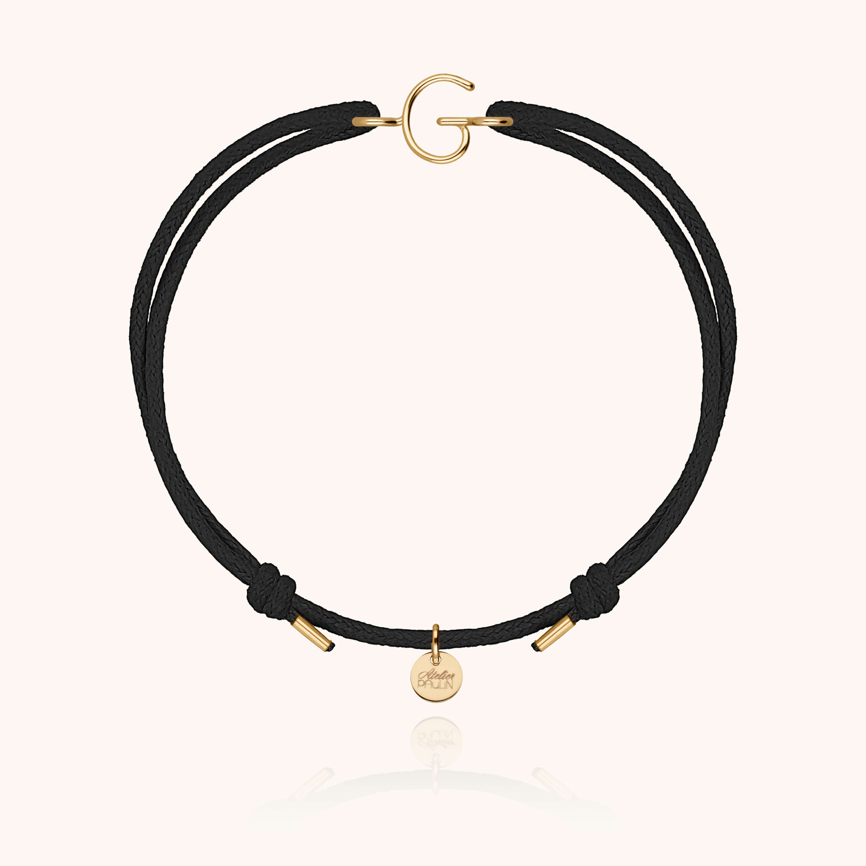 Initial Cord Bracelet - 750/1000 yellow gold