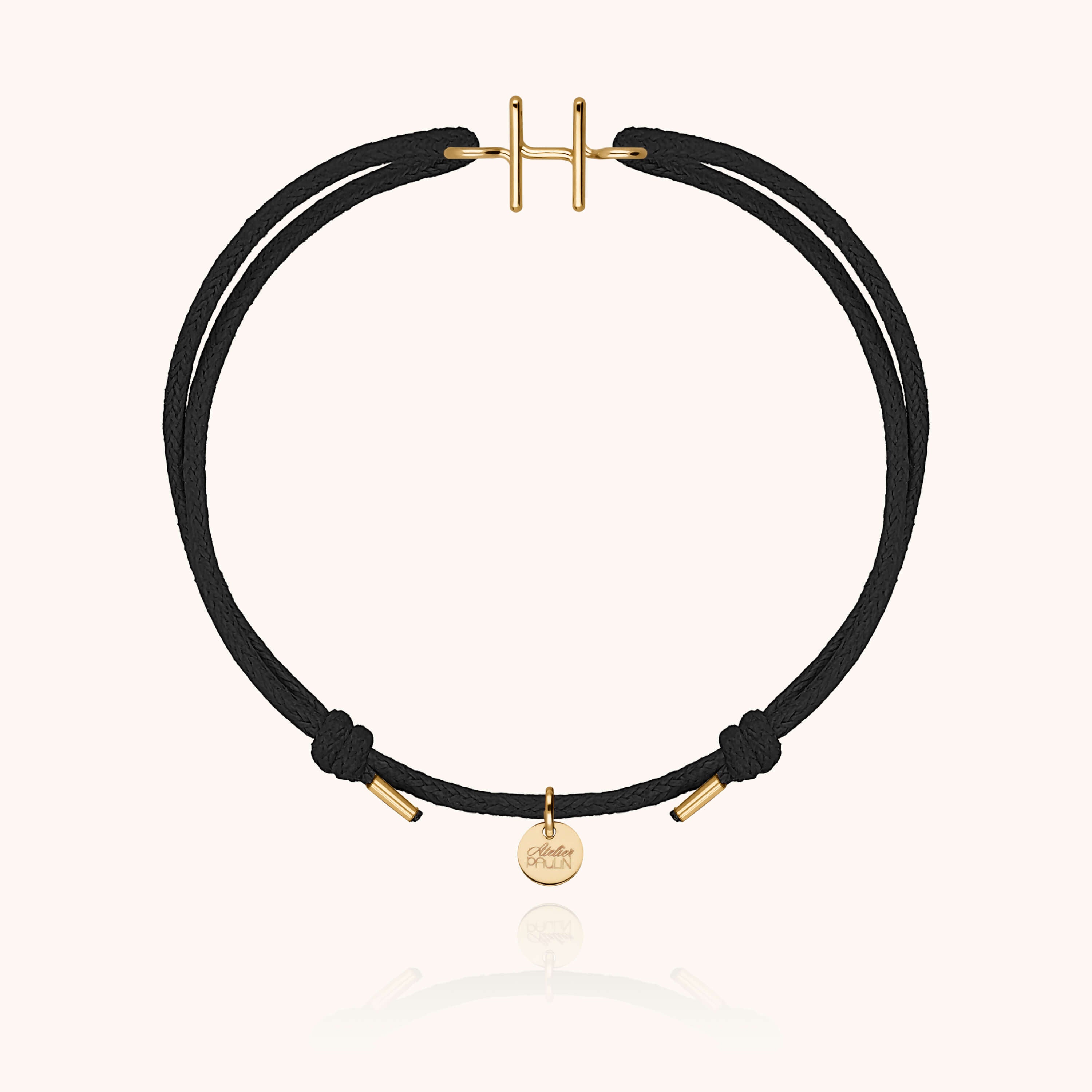 Initial Cord Bracelet - 750/1000 yellow gold