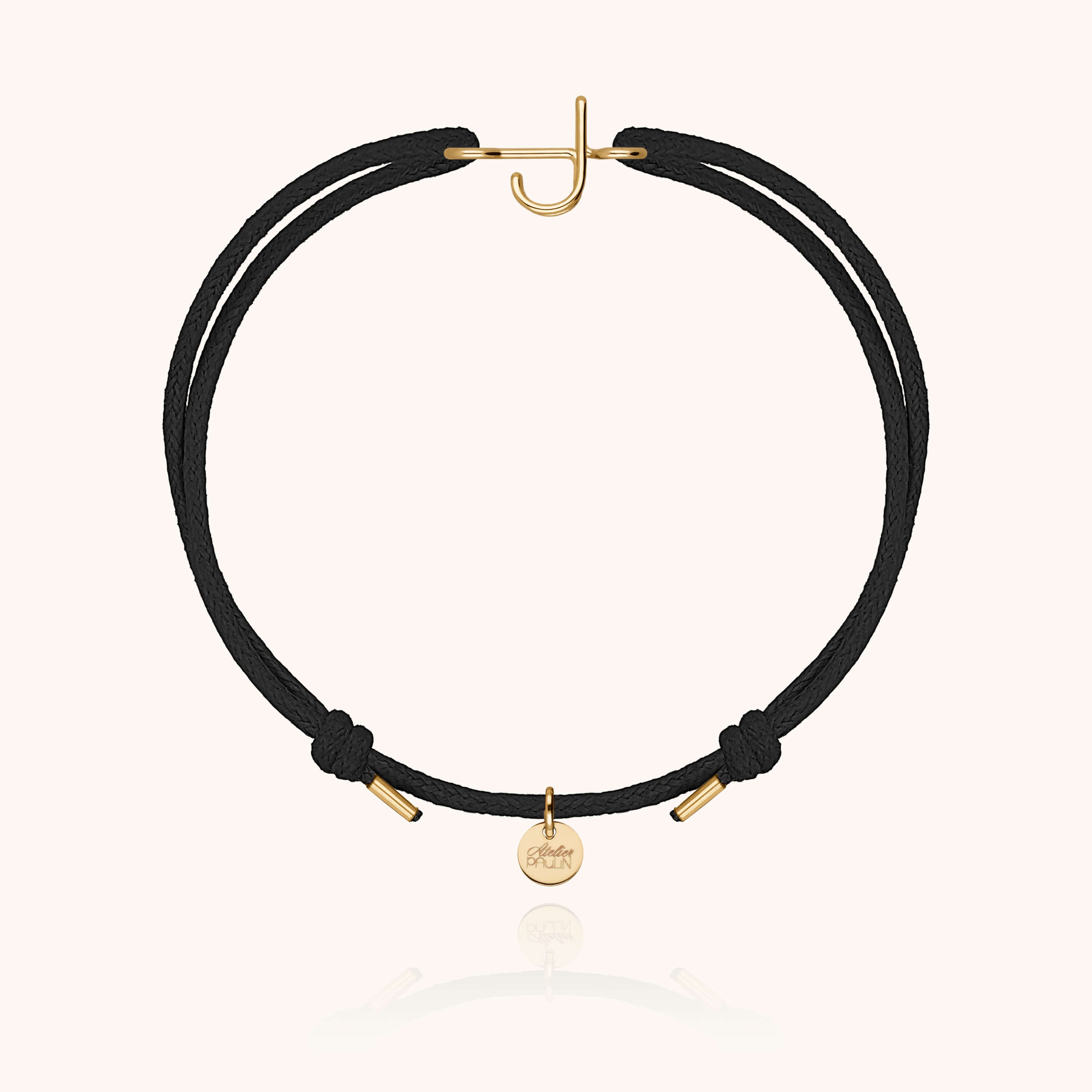 Initial Cord Bracelet - 750/1000 yellow gold