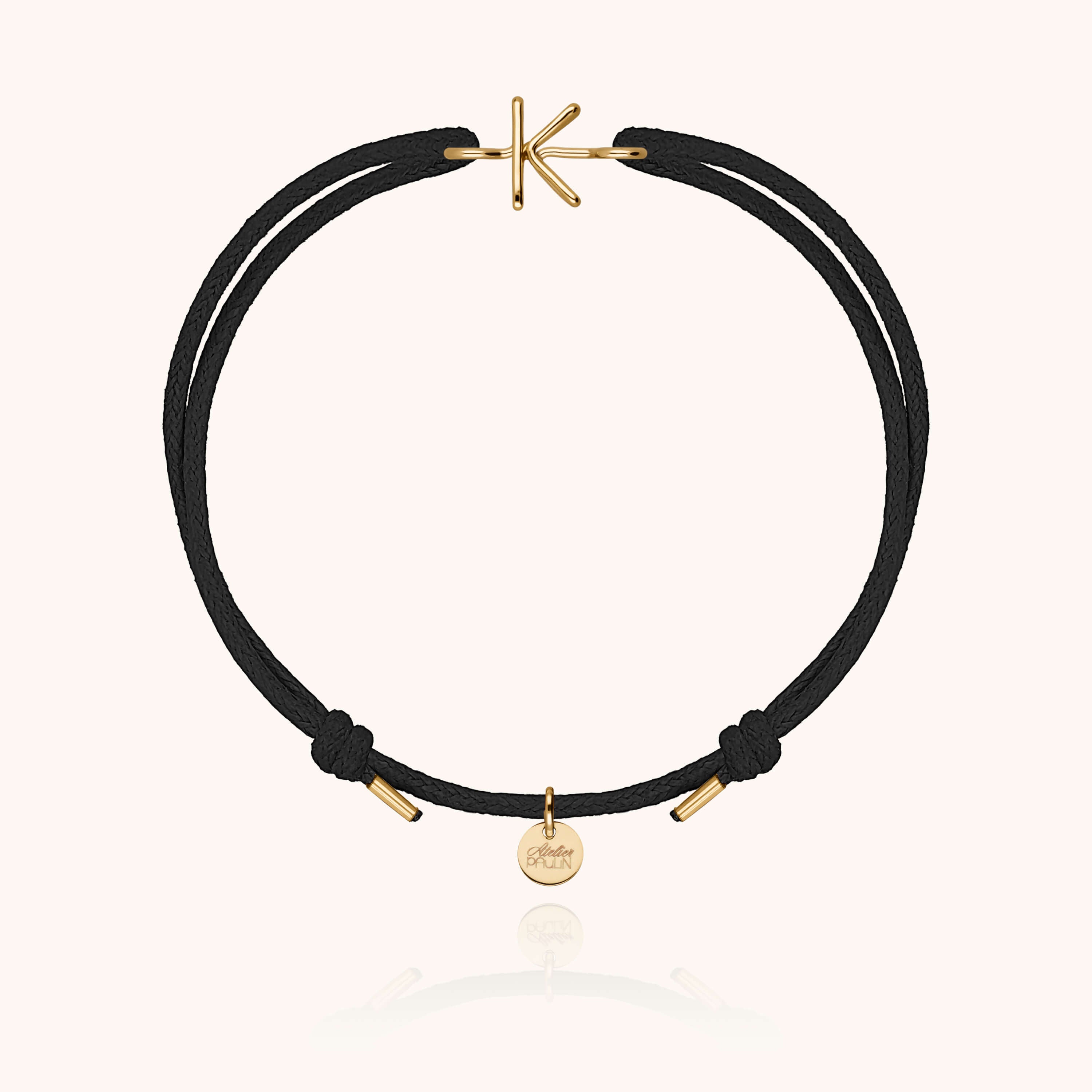 Initial Cord Bracelet - 750/1000 yellow gold