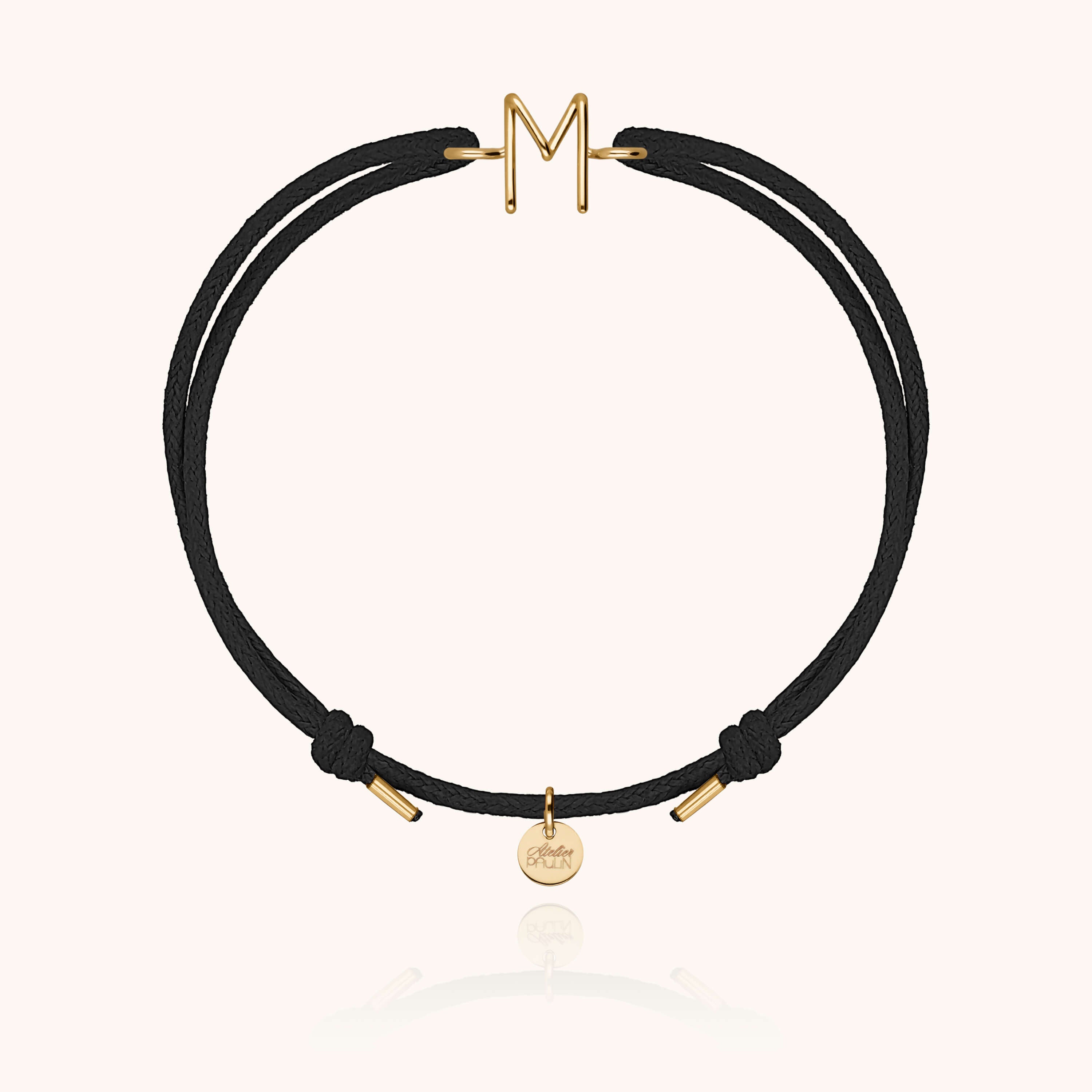 Initial Cord Bracelet - 750/1000 yellow gold