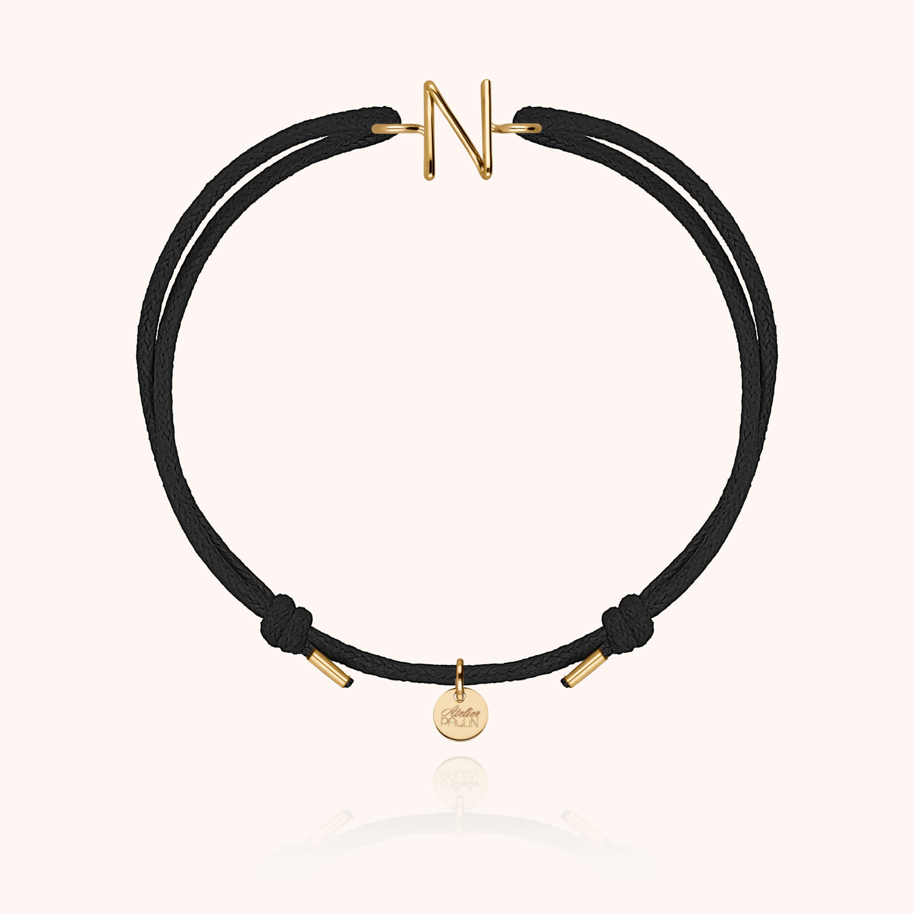 Initial Cord Bracelet - 750/1000 yellow gold