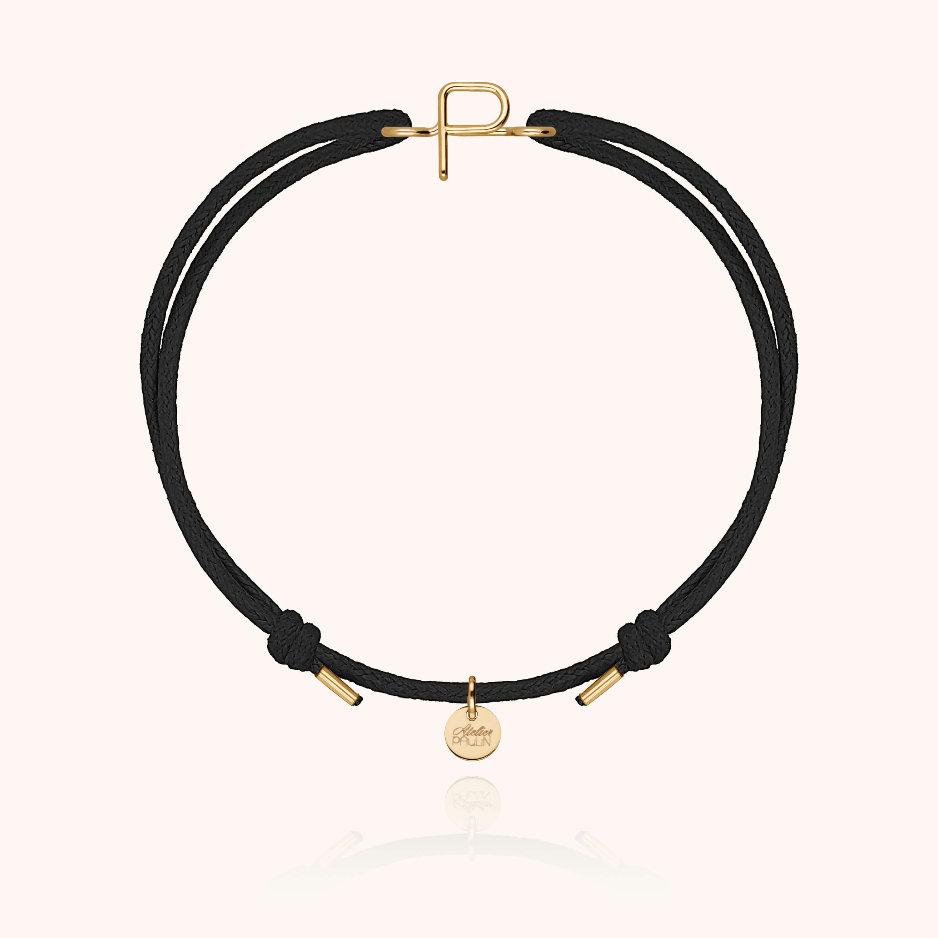 Initial Cord Bracelet - 750/1000 yellow gold